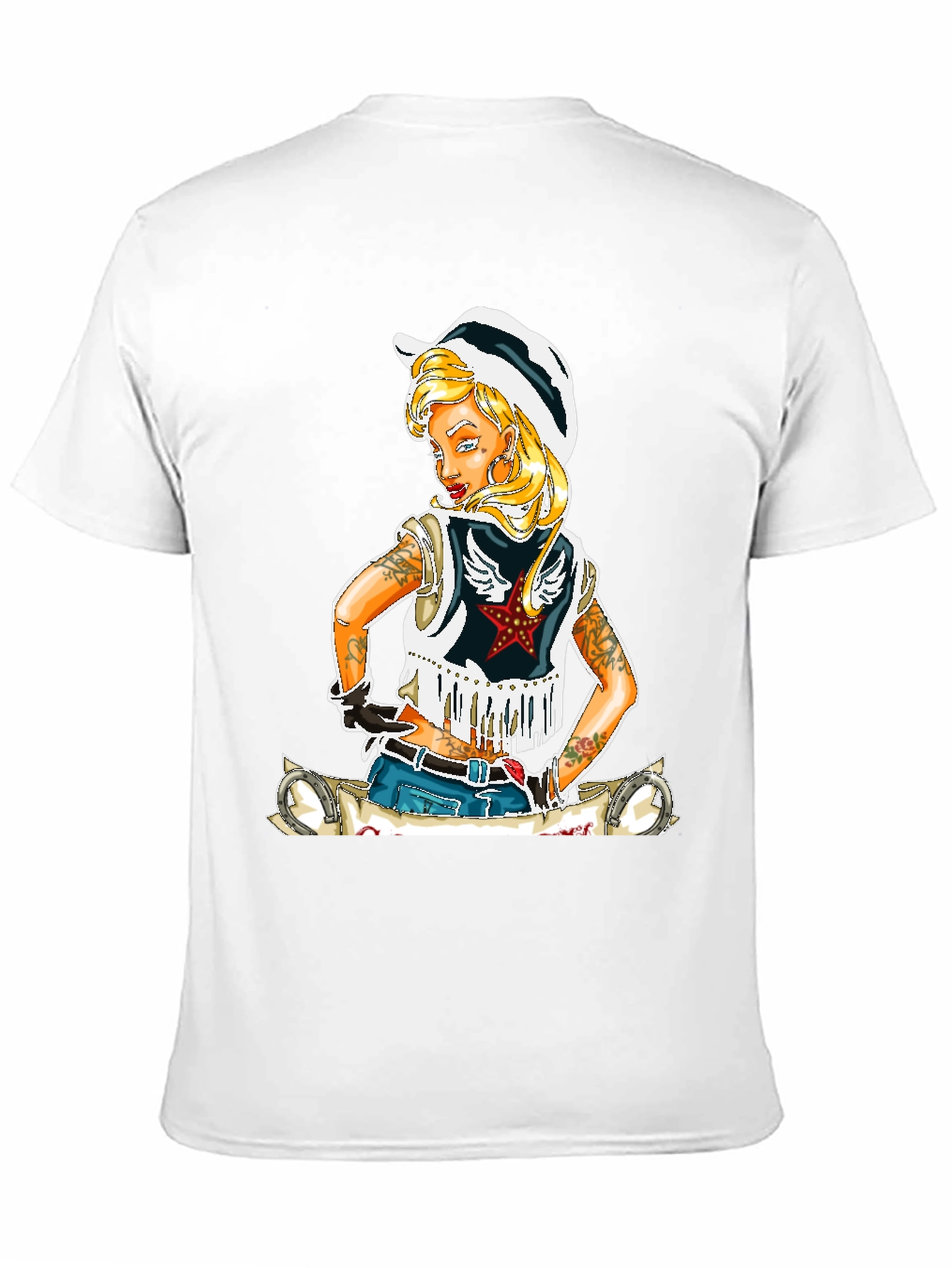 Black Cowgirl Graphic T-Shirt - Unique Design view 11