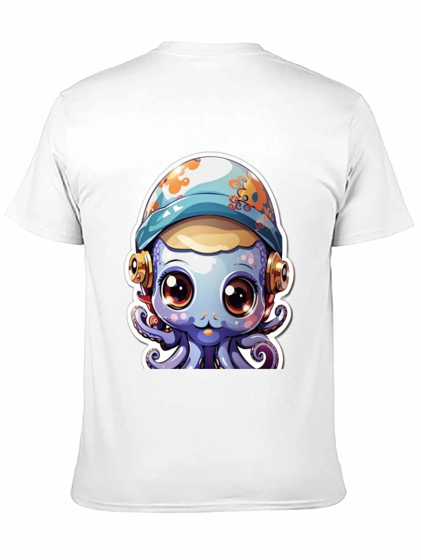 Black Cute Octopus Tee - Unique Graphic T-Shirt view 11