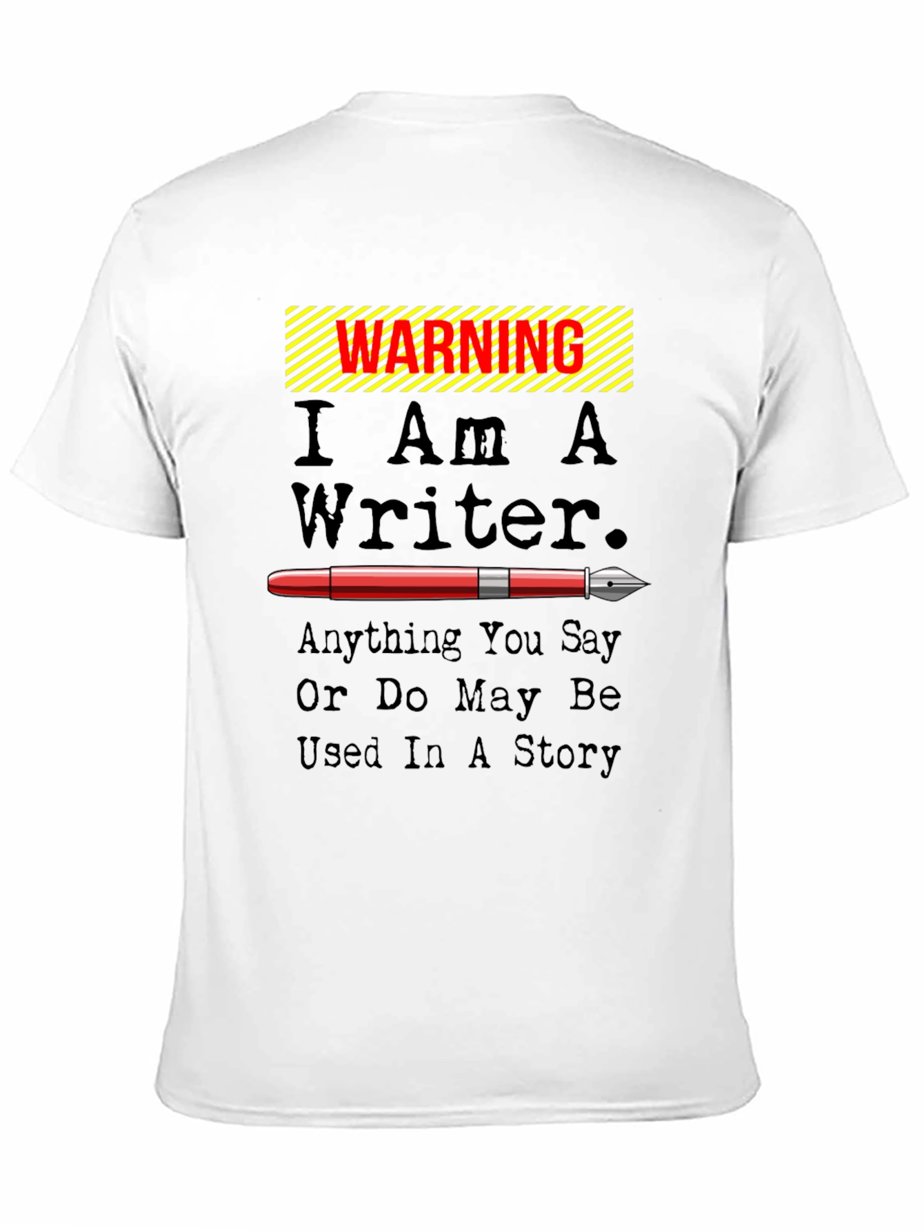 Black Warning I Am A Writer Novelty Graphic T-Shirt view 11