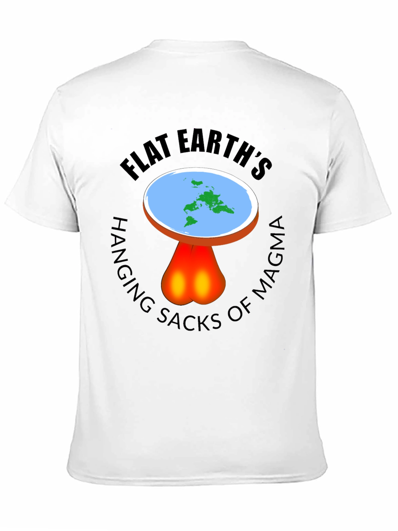 Black Flat Earth Hanging Sacks Of Magma T-Shirt view 11