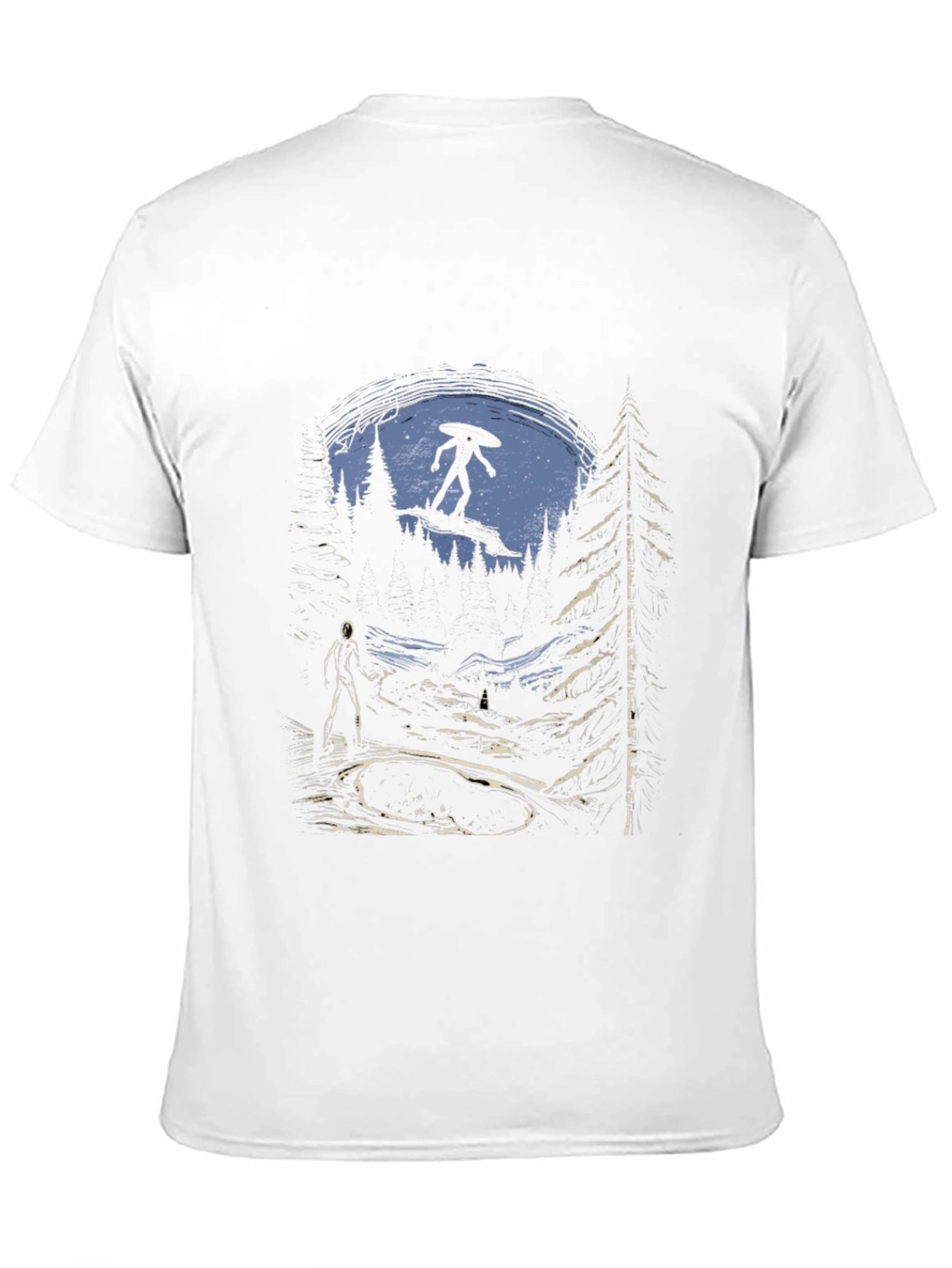 Black UFO Abduction Graphic Tee - Black Cotton Blend view 11