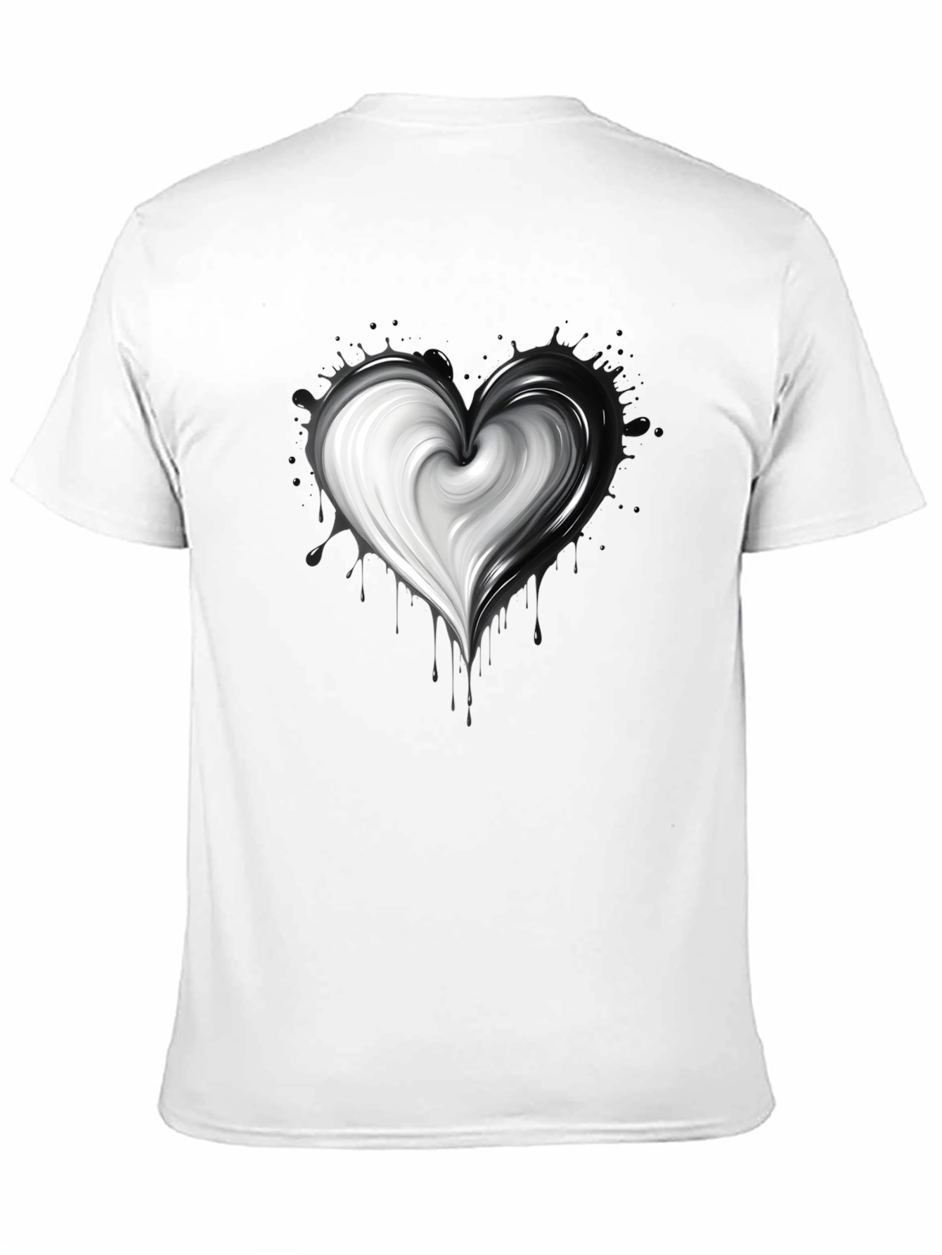 Black Yin Yang Heart Graphic Tee - Unisex Soft Cotton view 11