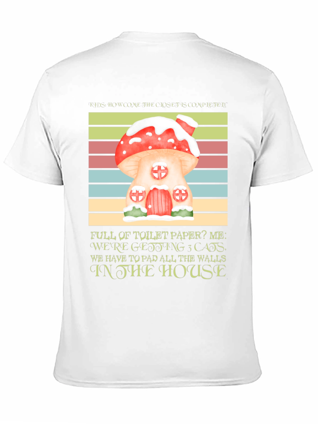 Black Mushroom House Cat Lover T-Shirt view 11
