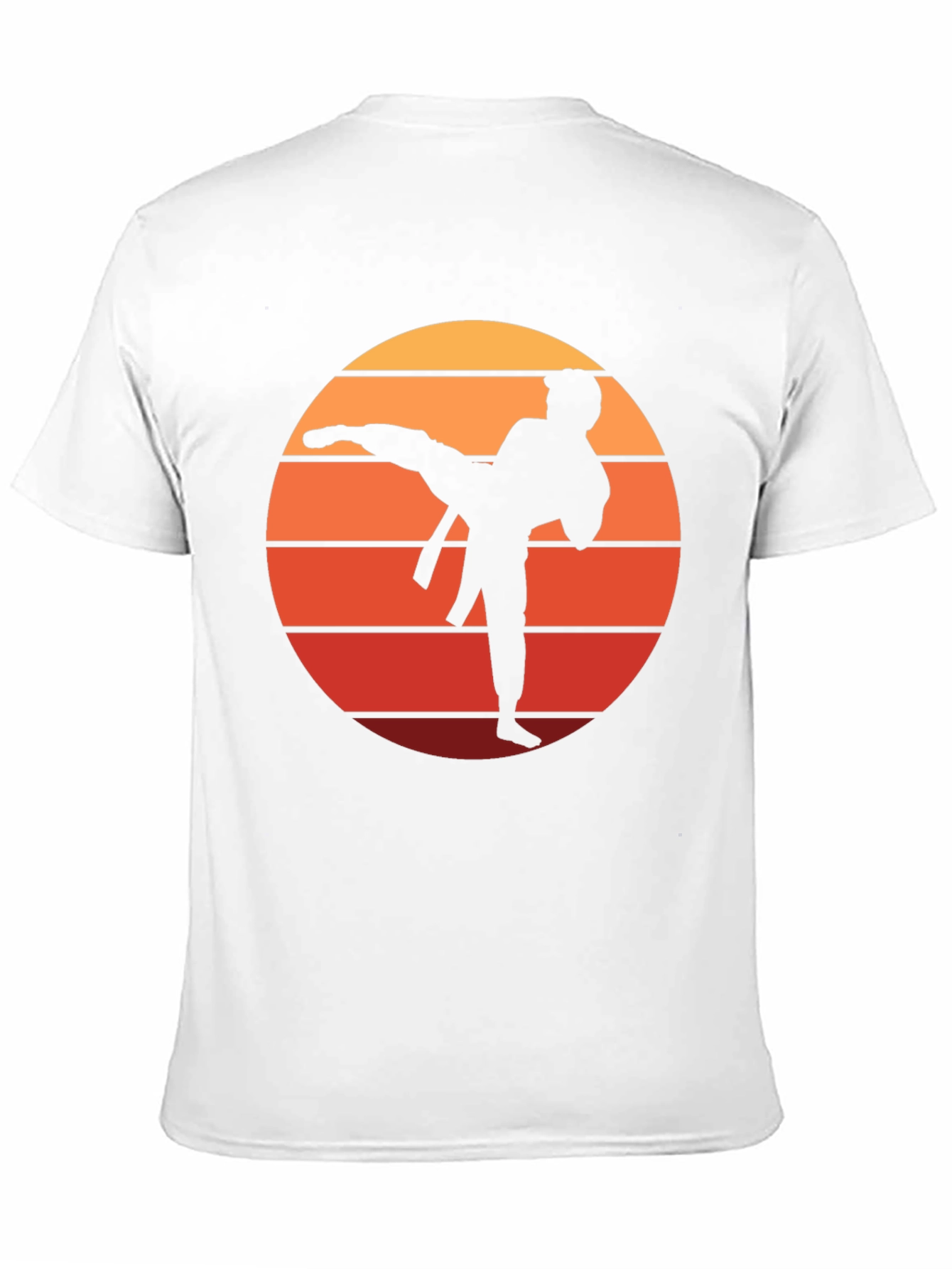 Black Karate Sunset Graphic Tee - Martial Arts Silhouette T-Shirt view 11