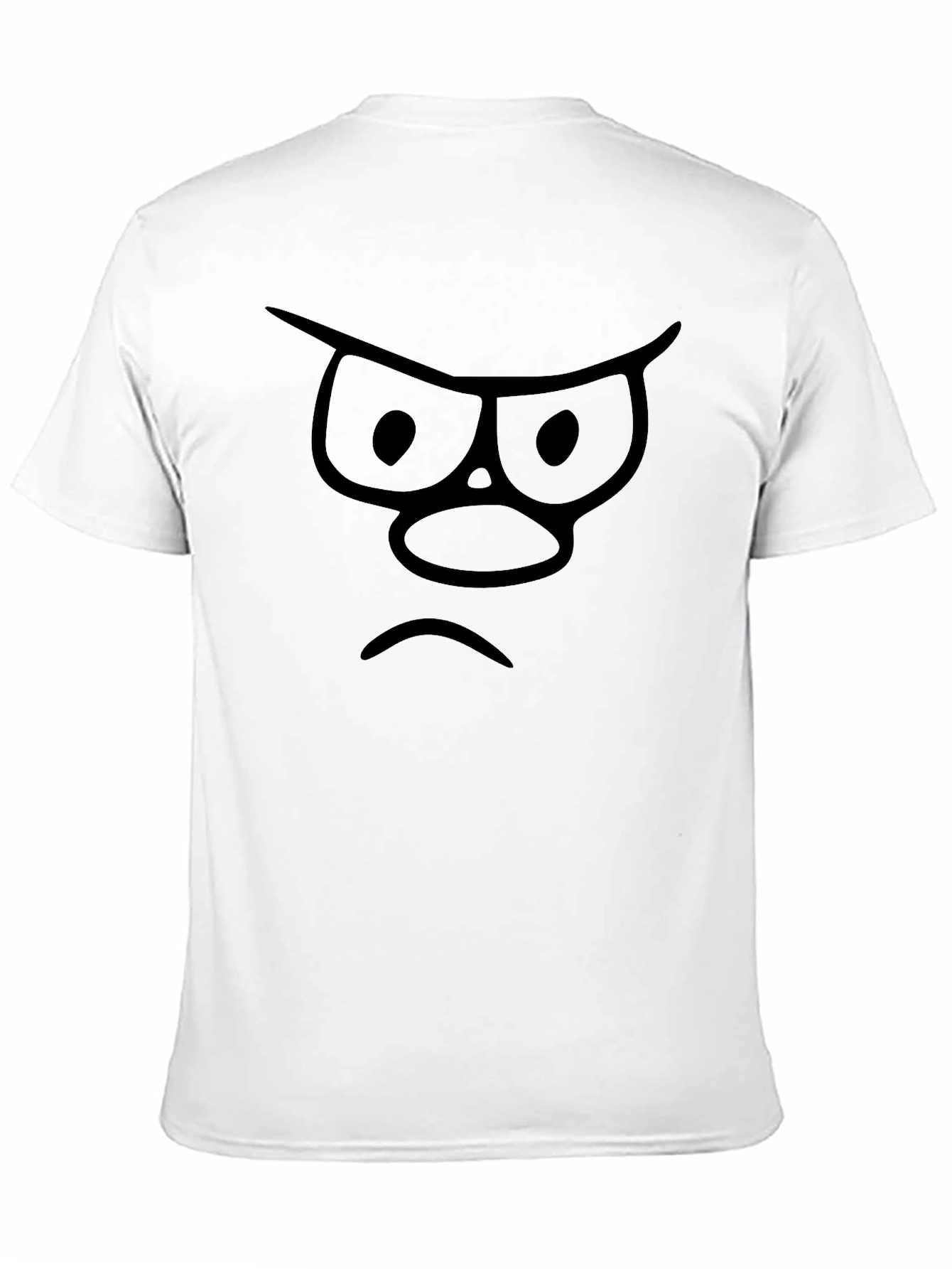 Black Grumpy Face Graphic T-Shirt - Black Cotton Tee view 11
