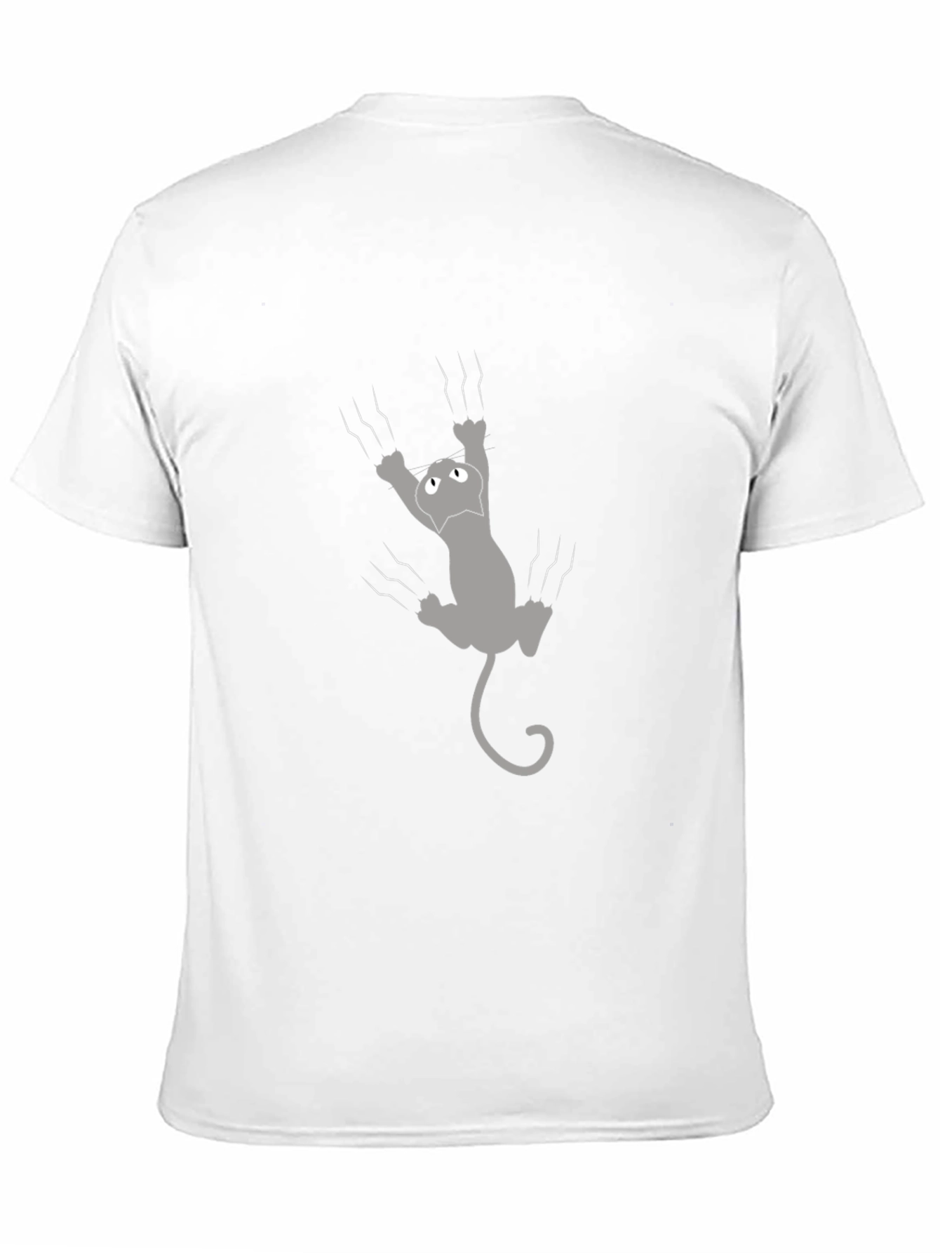 Black Climbing Cat Graphic Tee - Funny Novelty T-Shirt view 11