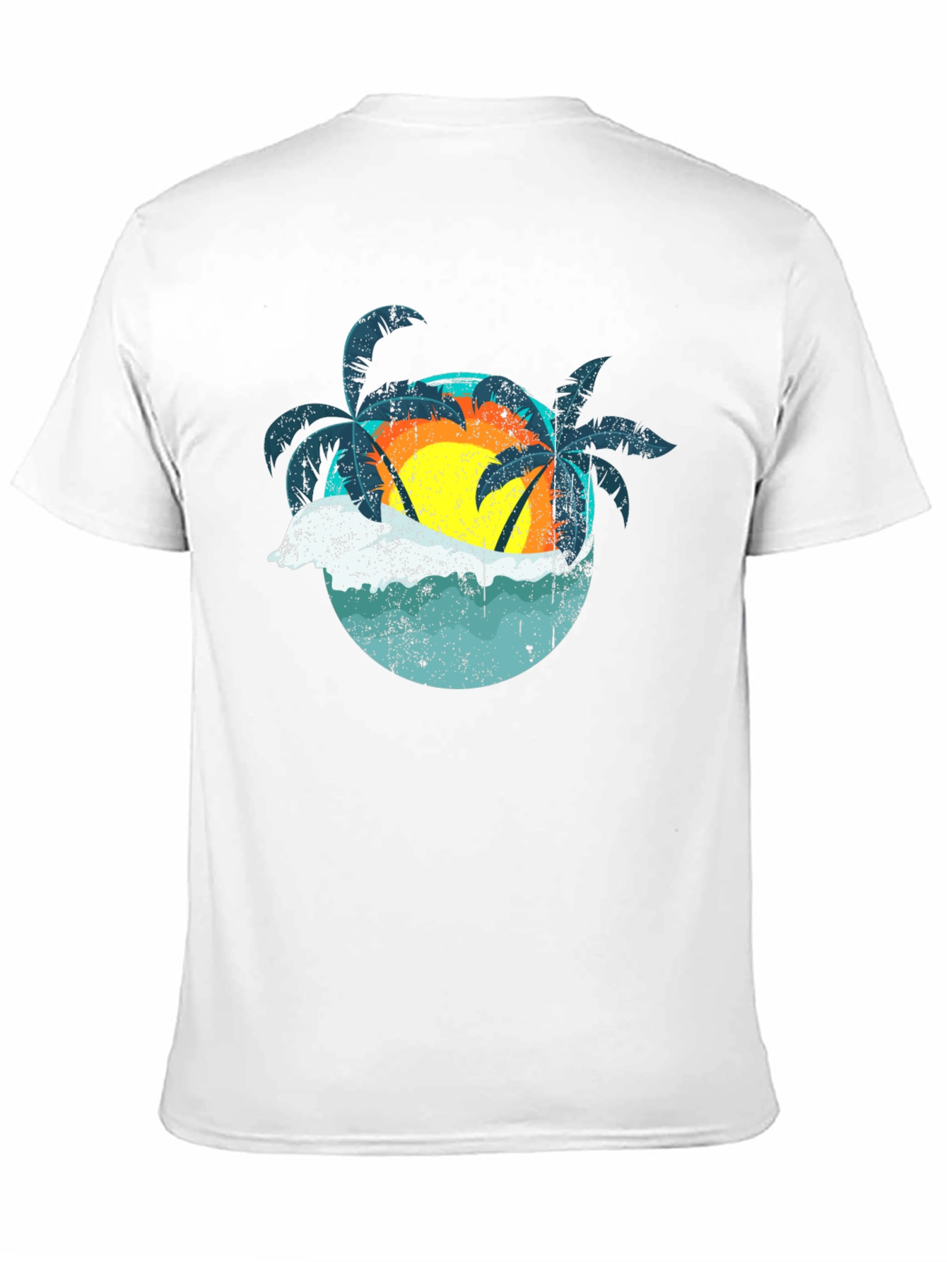 Black Retro Sunset Palms T-Shirt - Black view 11