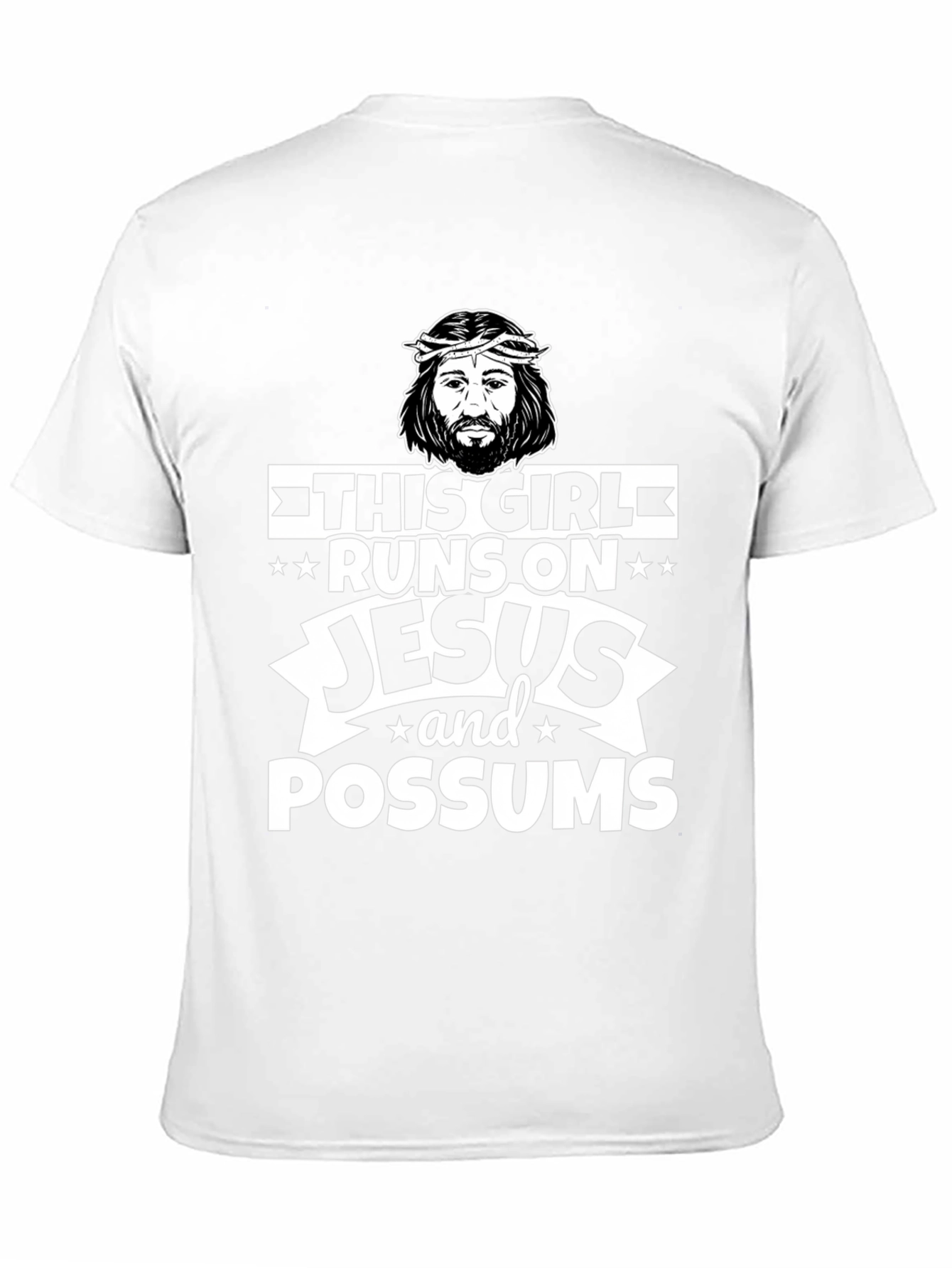Black Runs on Jesus and Possums Black T-Shirt view 11