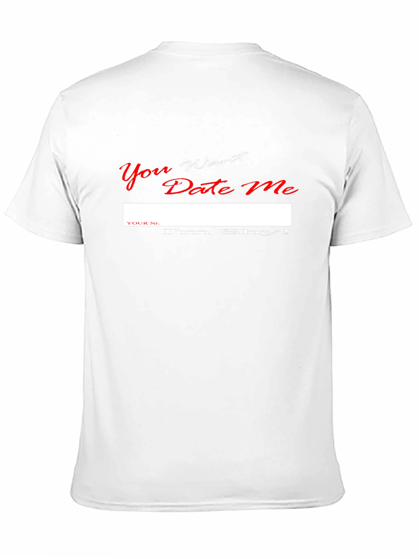 Black Shy Dating Humor Graphic T-Shirt view 11