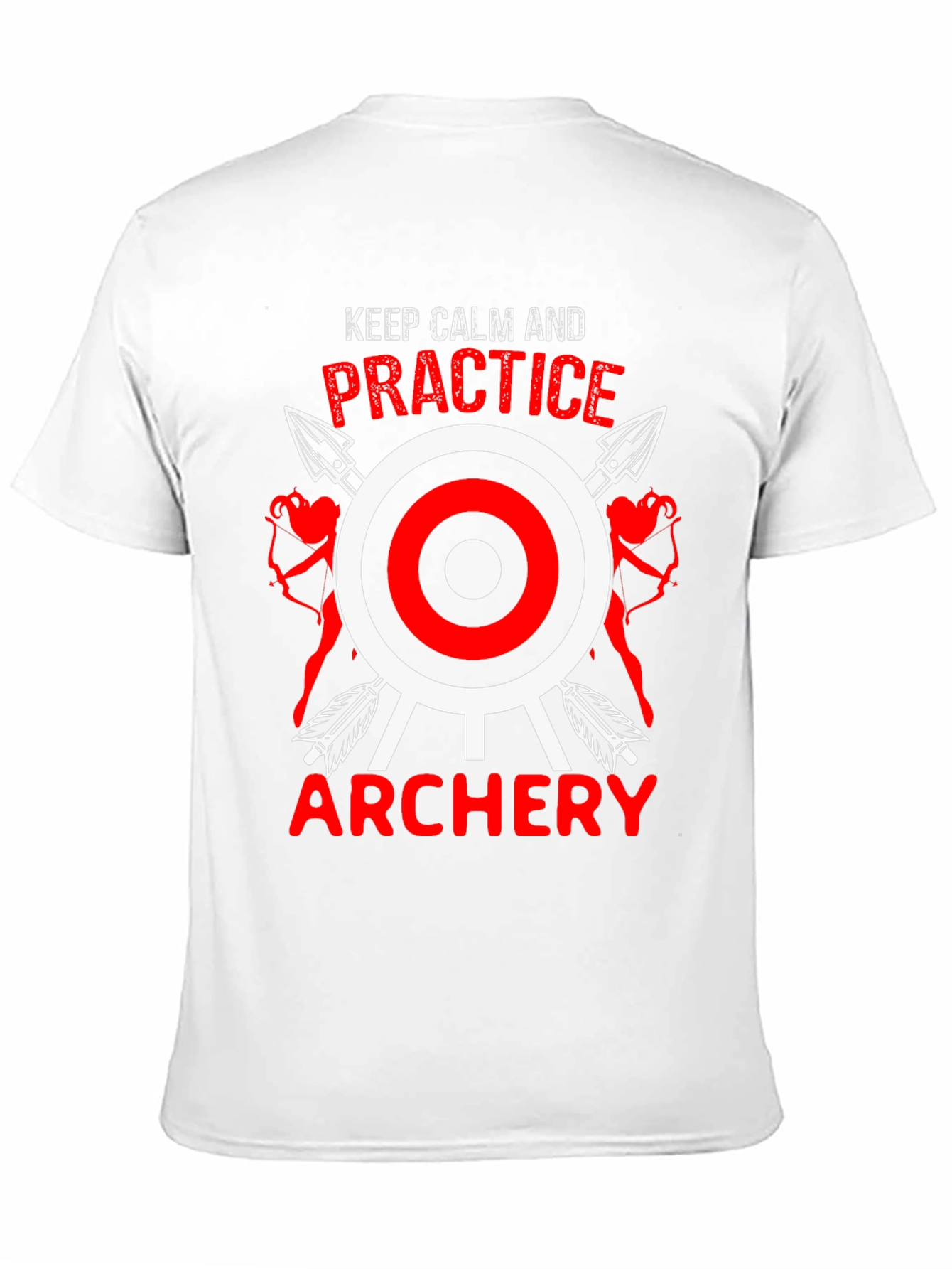 Black Keep Calm Practice Archery Black T-Shirt view 11