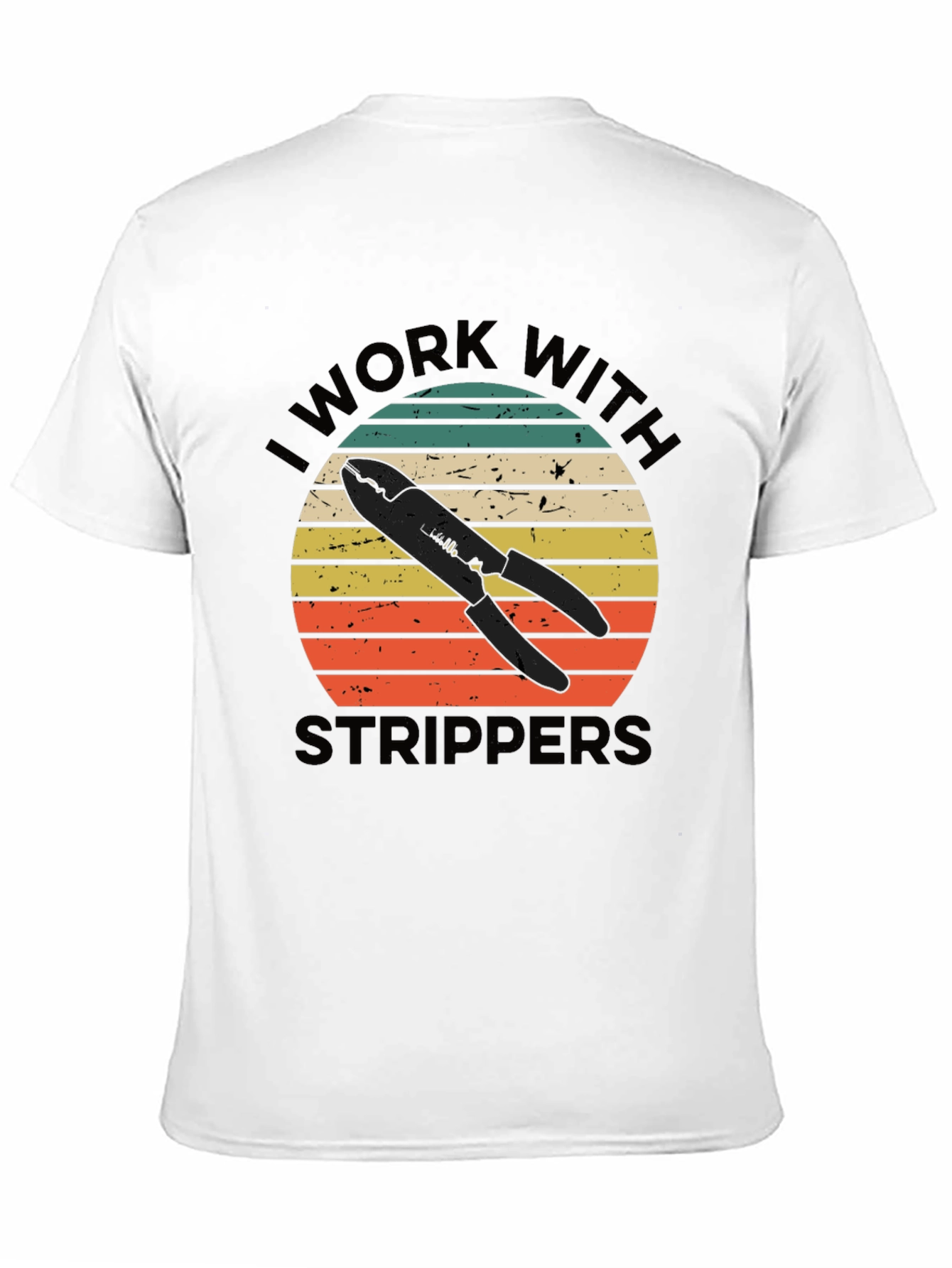 Black I Work With Strippers Funny Electrician T-Shirt view 11