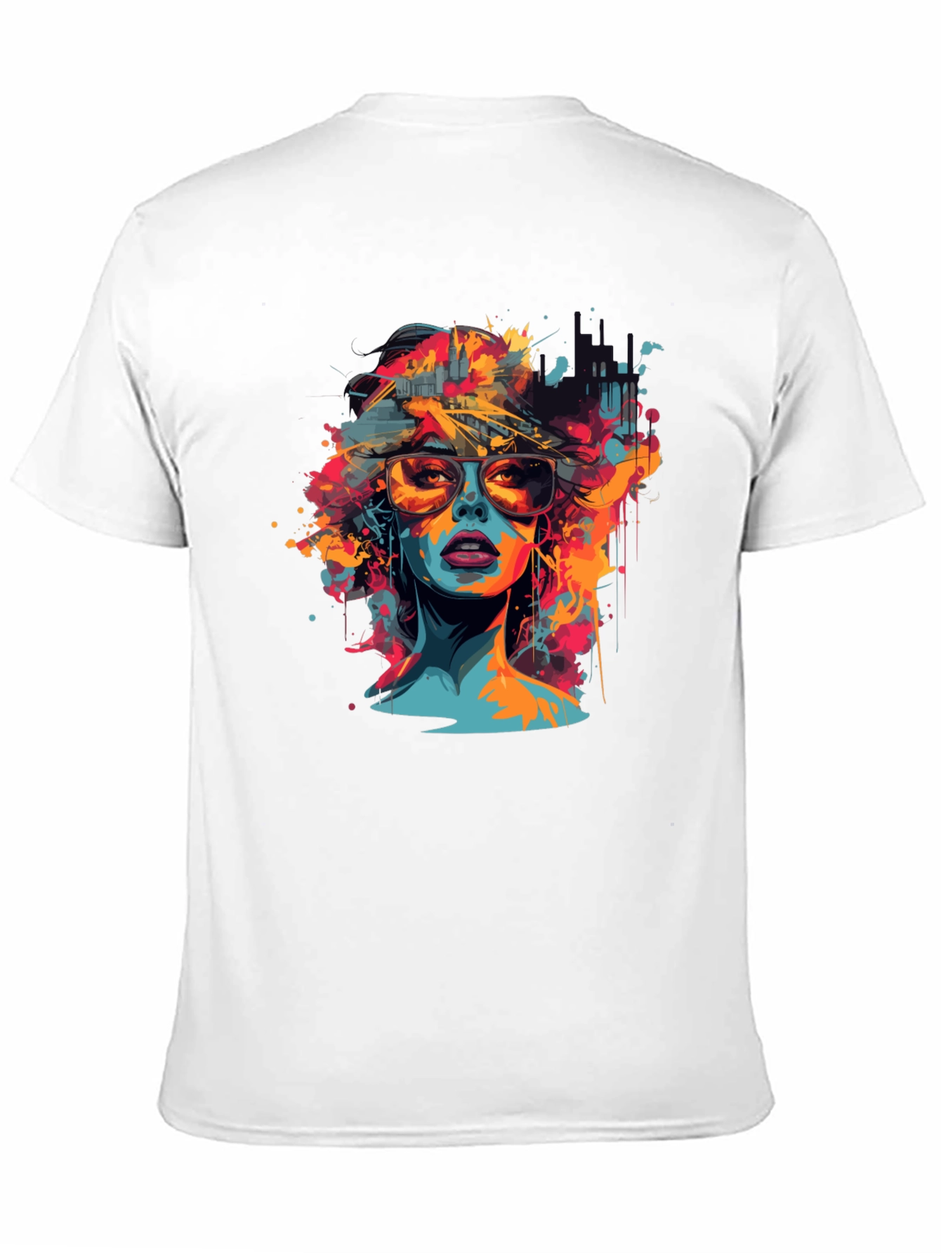 Black Vibrant Woman Graphic Tee - Unisex Black T-Shirt view 11