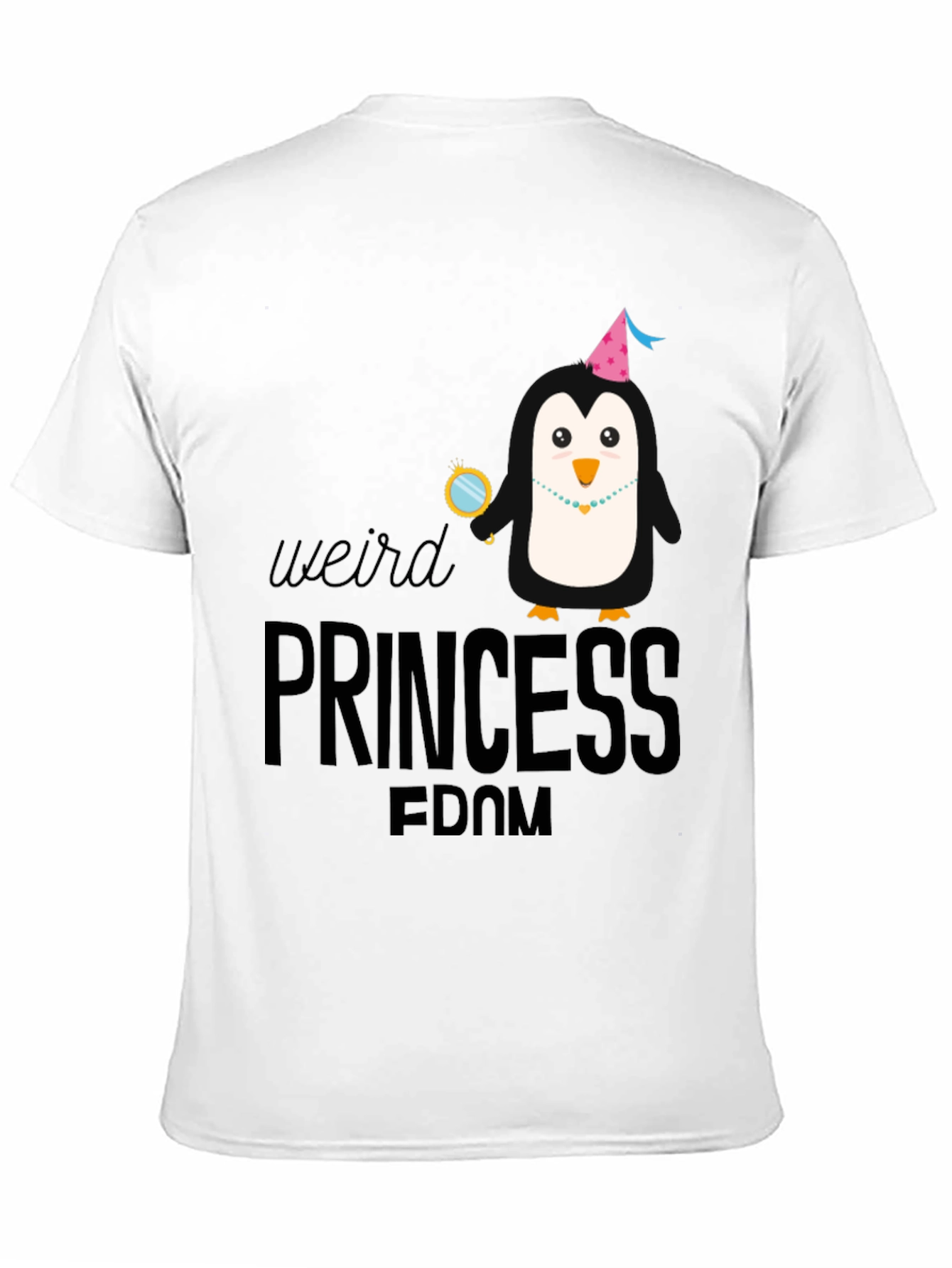 Black Weird Princessdom Penguin T-Shirt view 11
