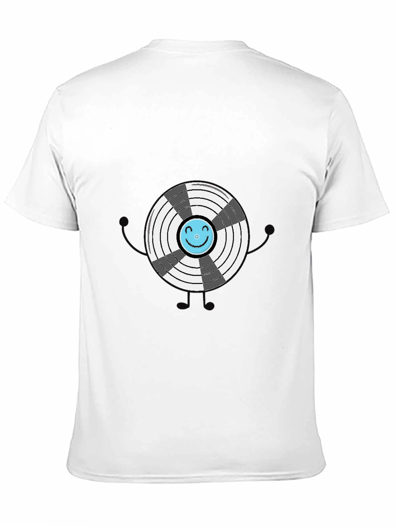 Black Funny Graphic Vinyl Record T-Shirt view 11