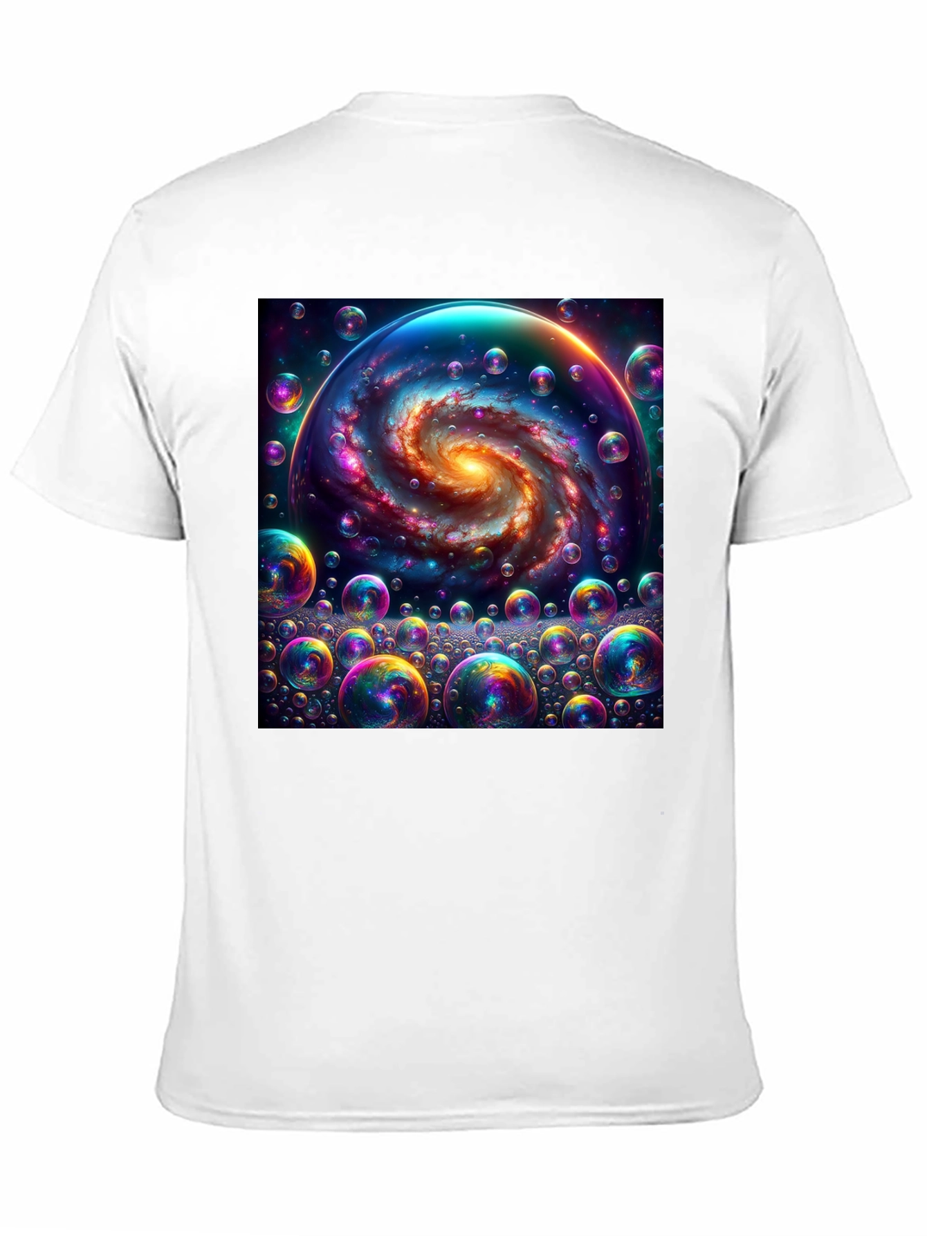 Black Galaxy Bubbles Graphic Tee - Cosmic Style view 11