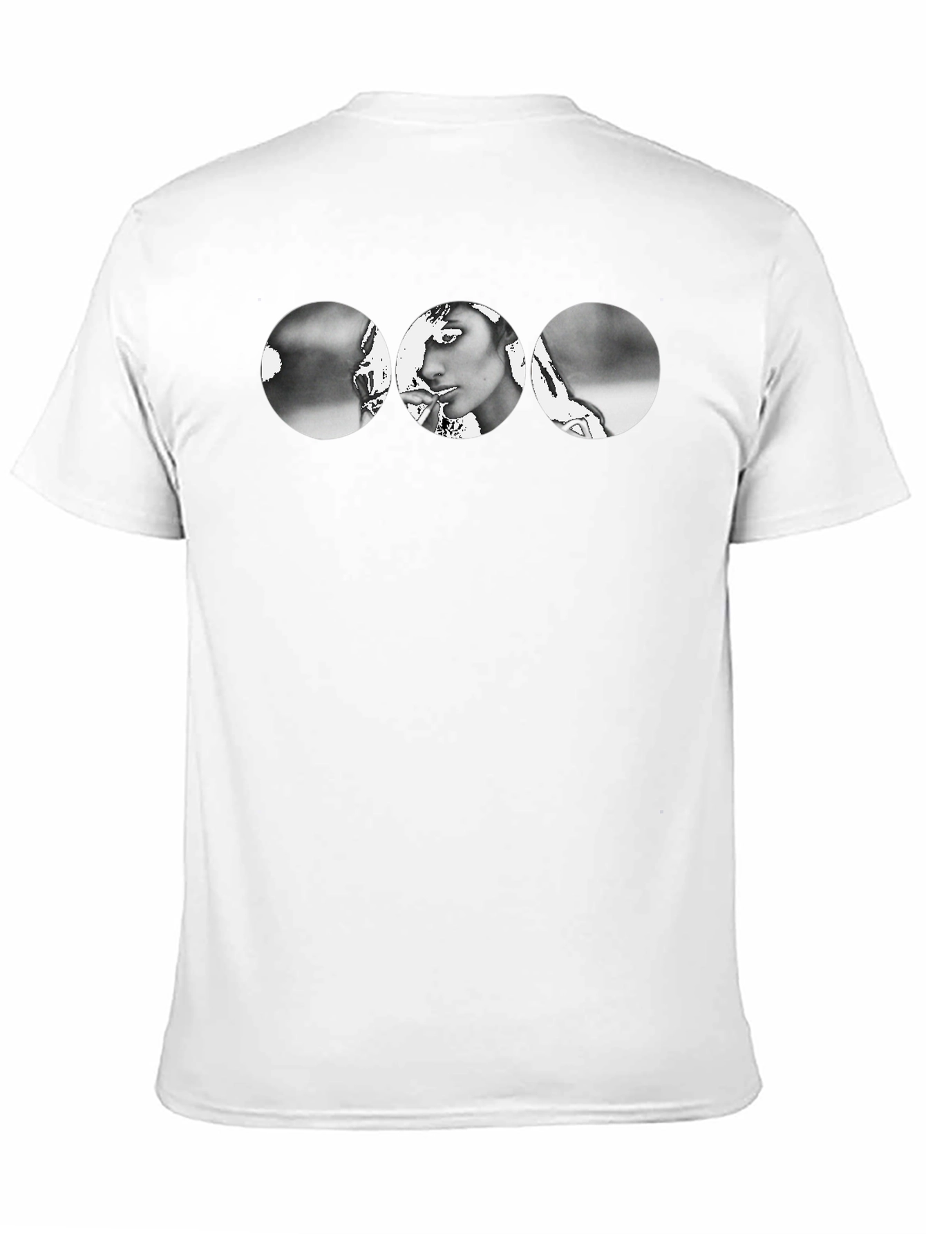 Black Abstract Portrait Graphic Tee - Black Cotton Blend view 11