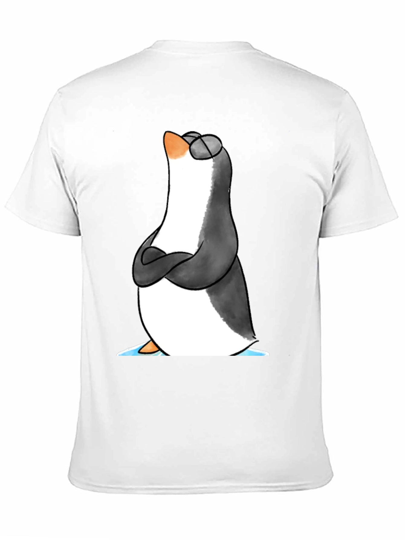 Black Cool Penguin Graphic Tee - Black Cotton T-Shirt view 11