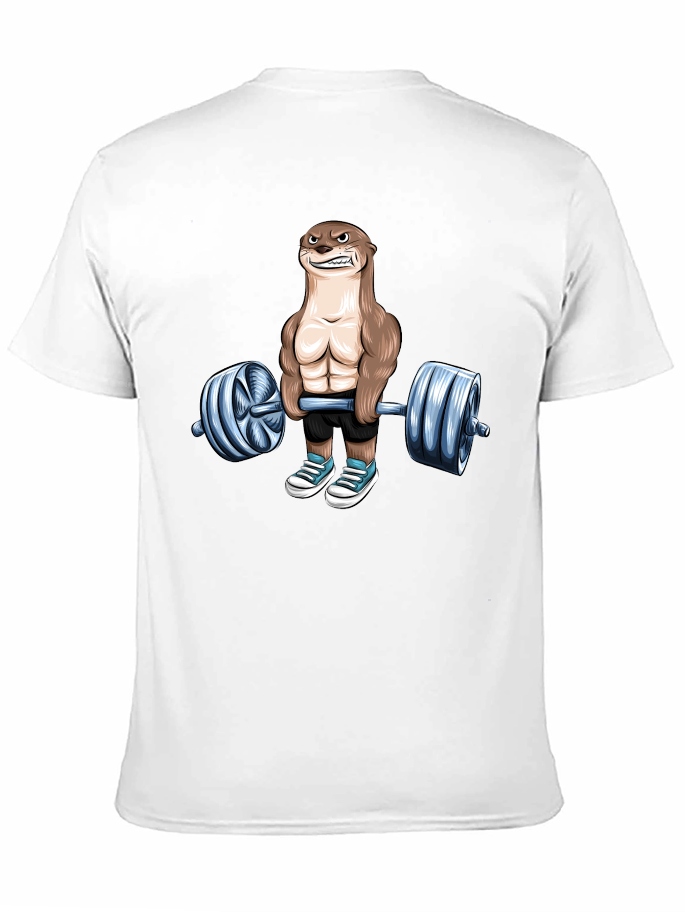 Black Funny Otter Lifting Weights T-Shirt Gym Lover view 11