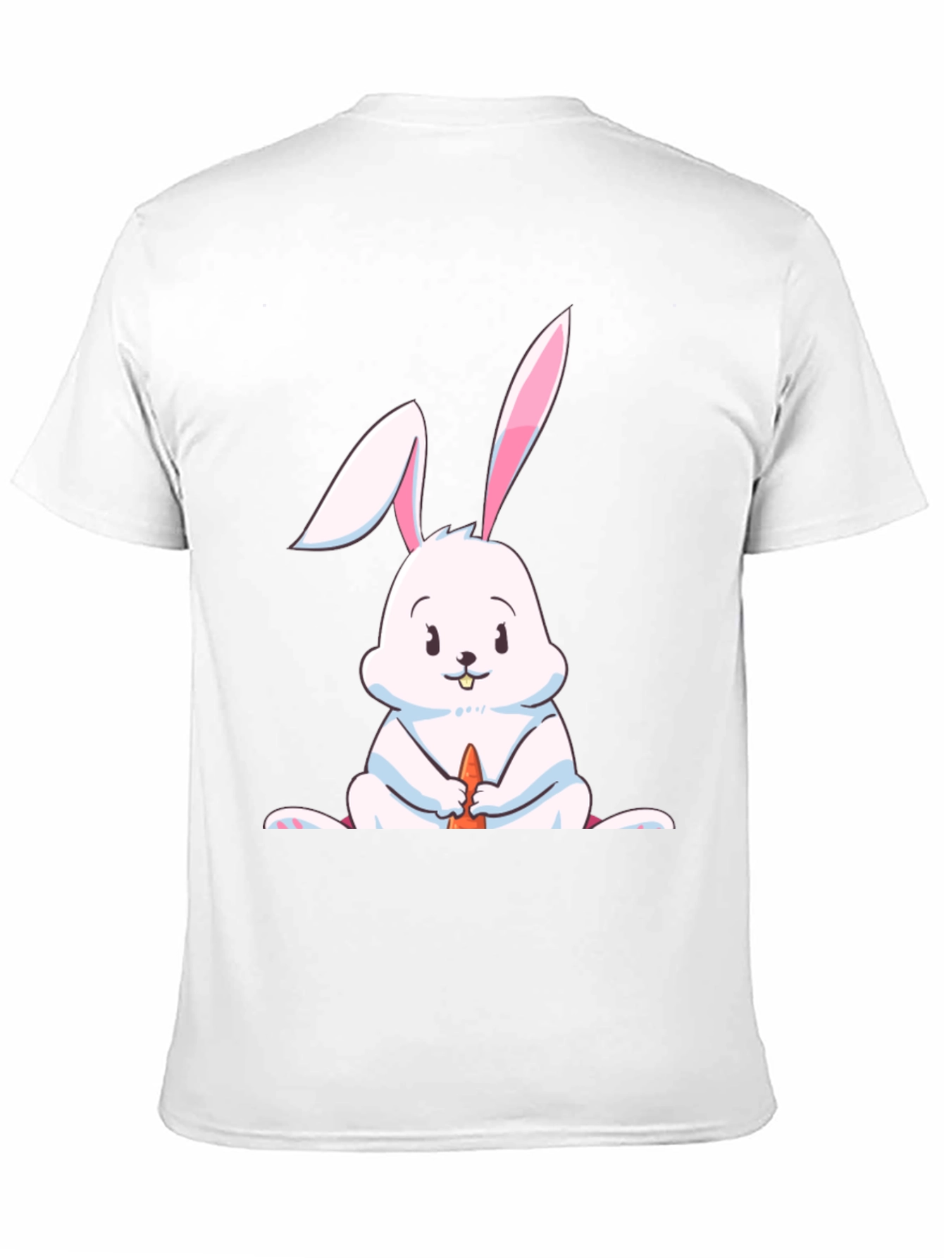 Black Cute Rabbit Graphic Tee - Black Cotton Blend view 11