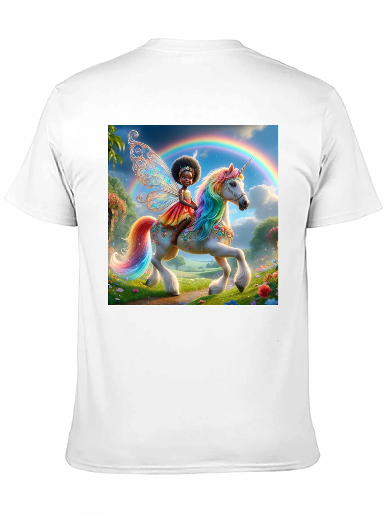 Black Unicorn Fairy Graphic Tee - Black view 11