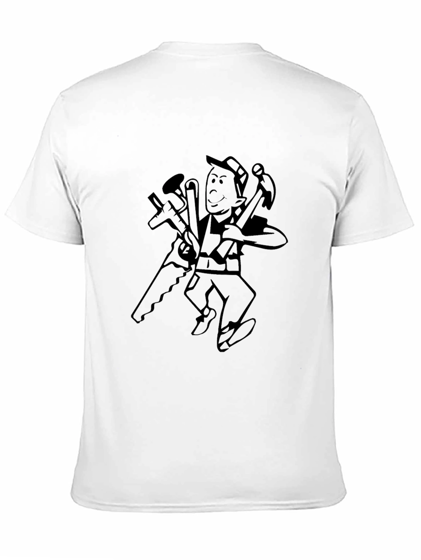 Black Cartoon Carpenter Graphic Tee - Black view 11