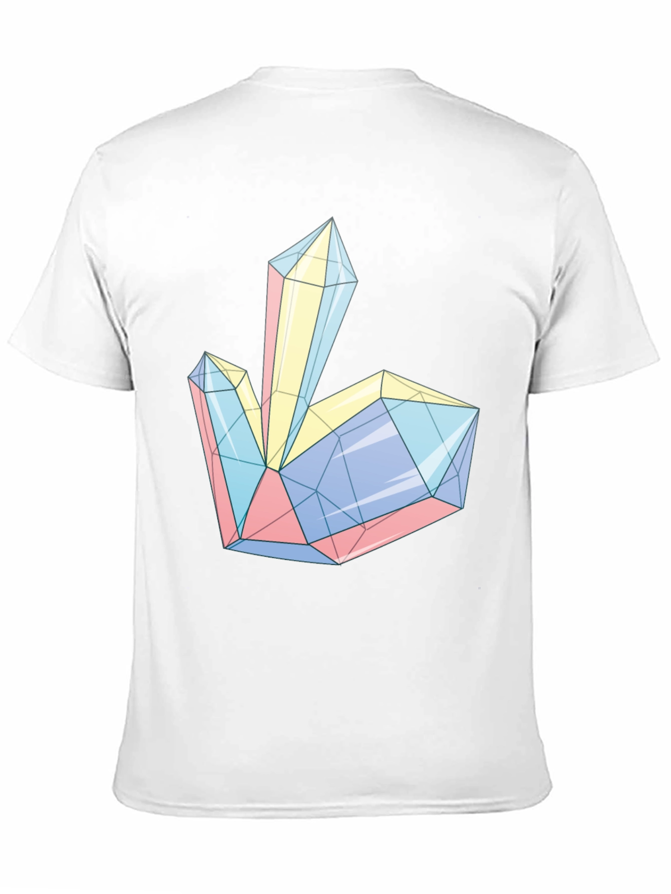 Black Geometric Crystal Print Tee - Modern Style view 11