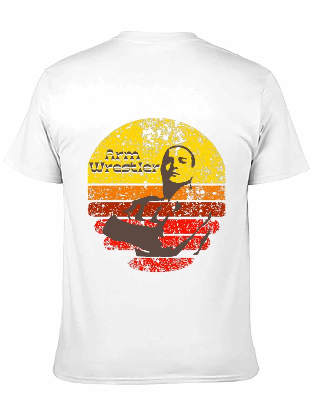 Black Retro Arm Wrestler Graphic T-Shirt view 11