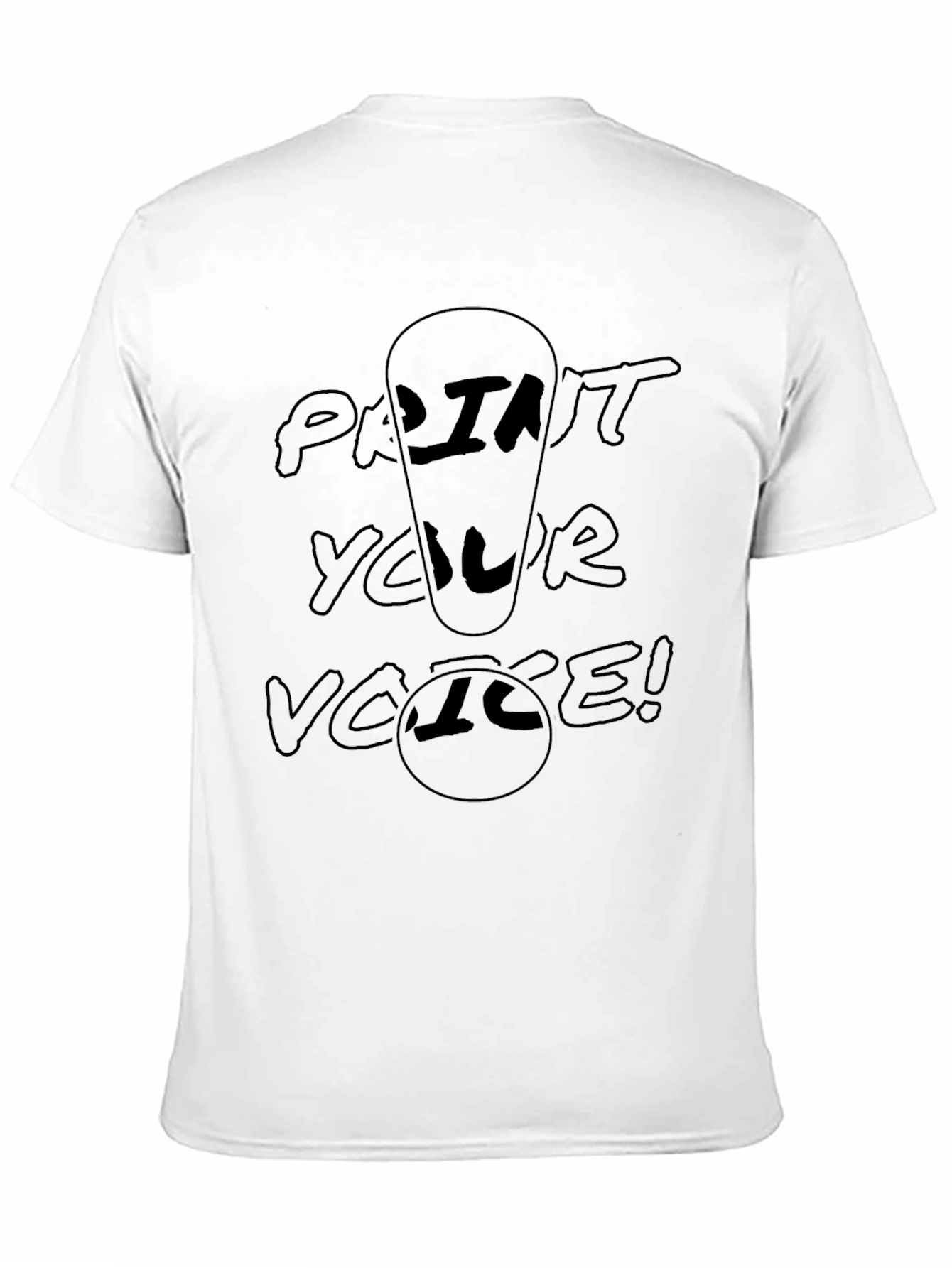 Black Print Your Voice Black T-Shirt view 11