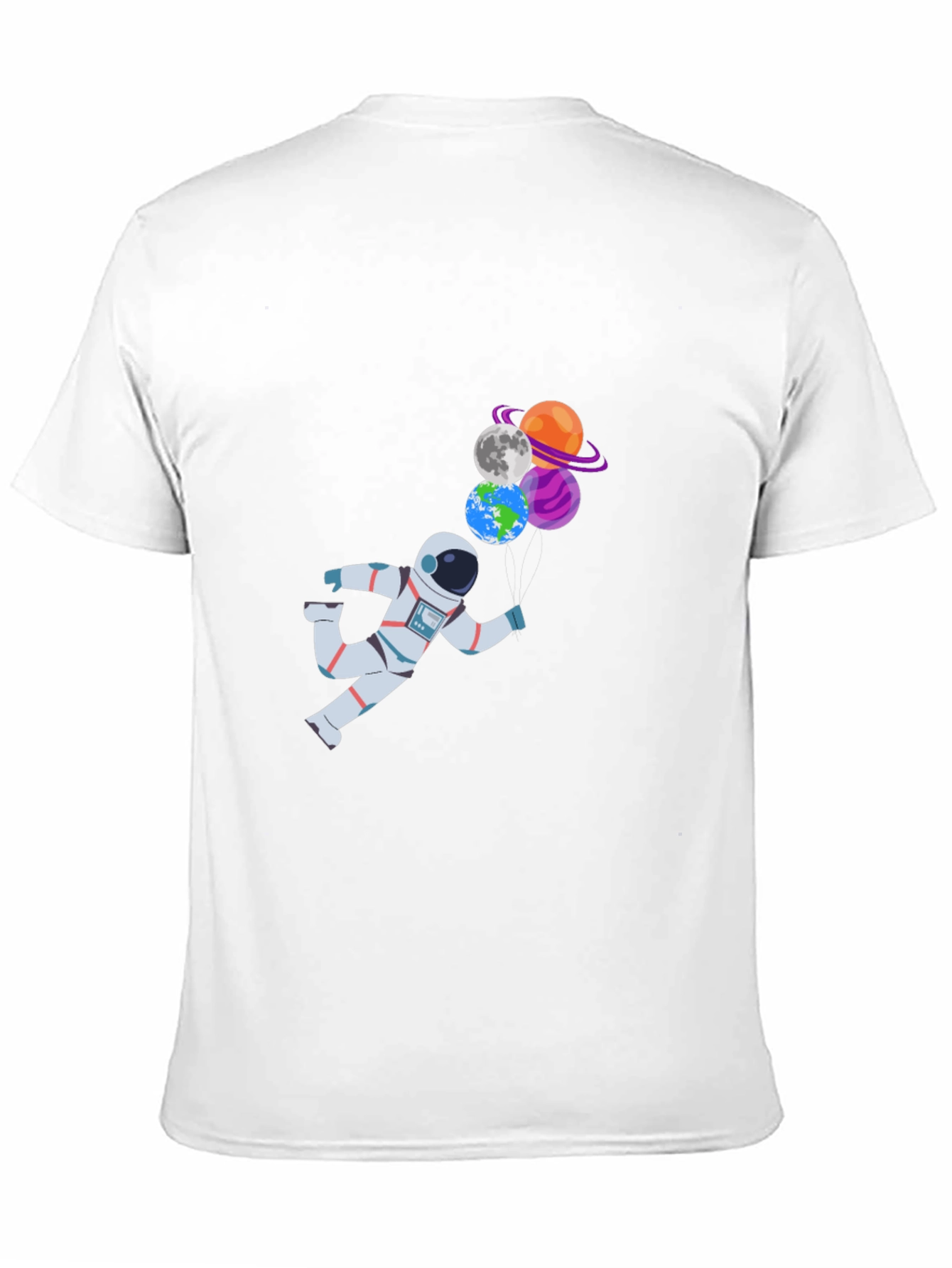 Black Astronaut & Planet Balloons Graphic T-Shirt view 11
