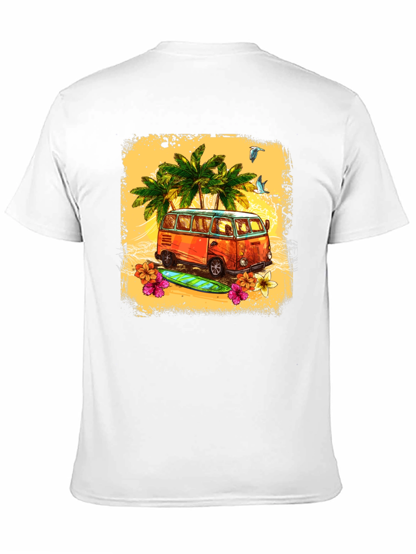 Black Retro Beach Van Graphic Tee view 11