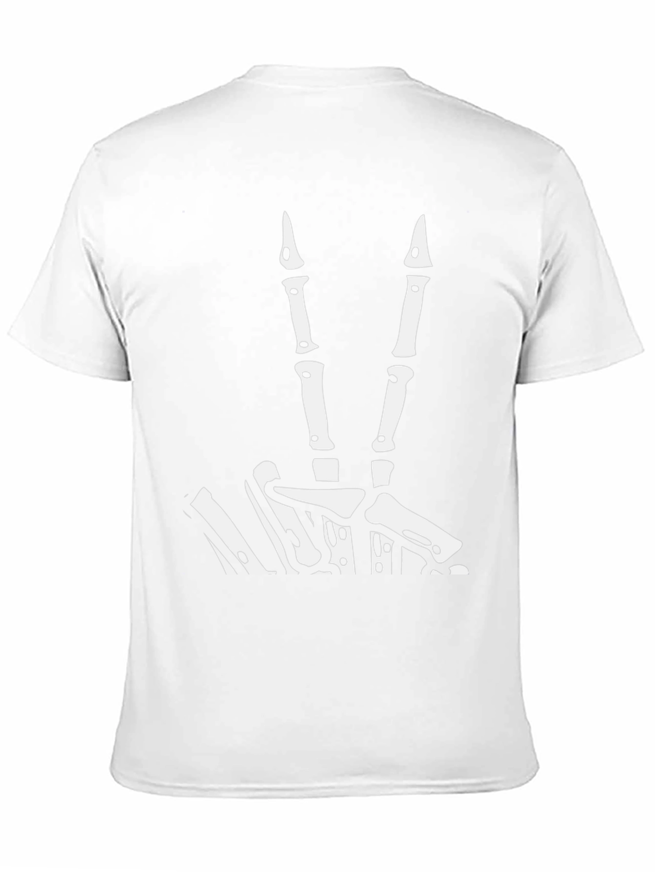Skeleton Hand Peace Sign Graphic Tee - Black - 11