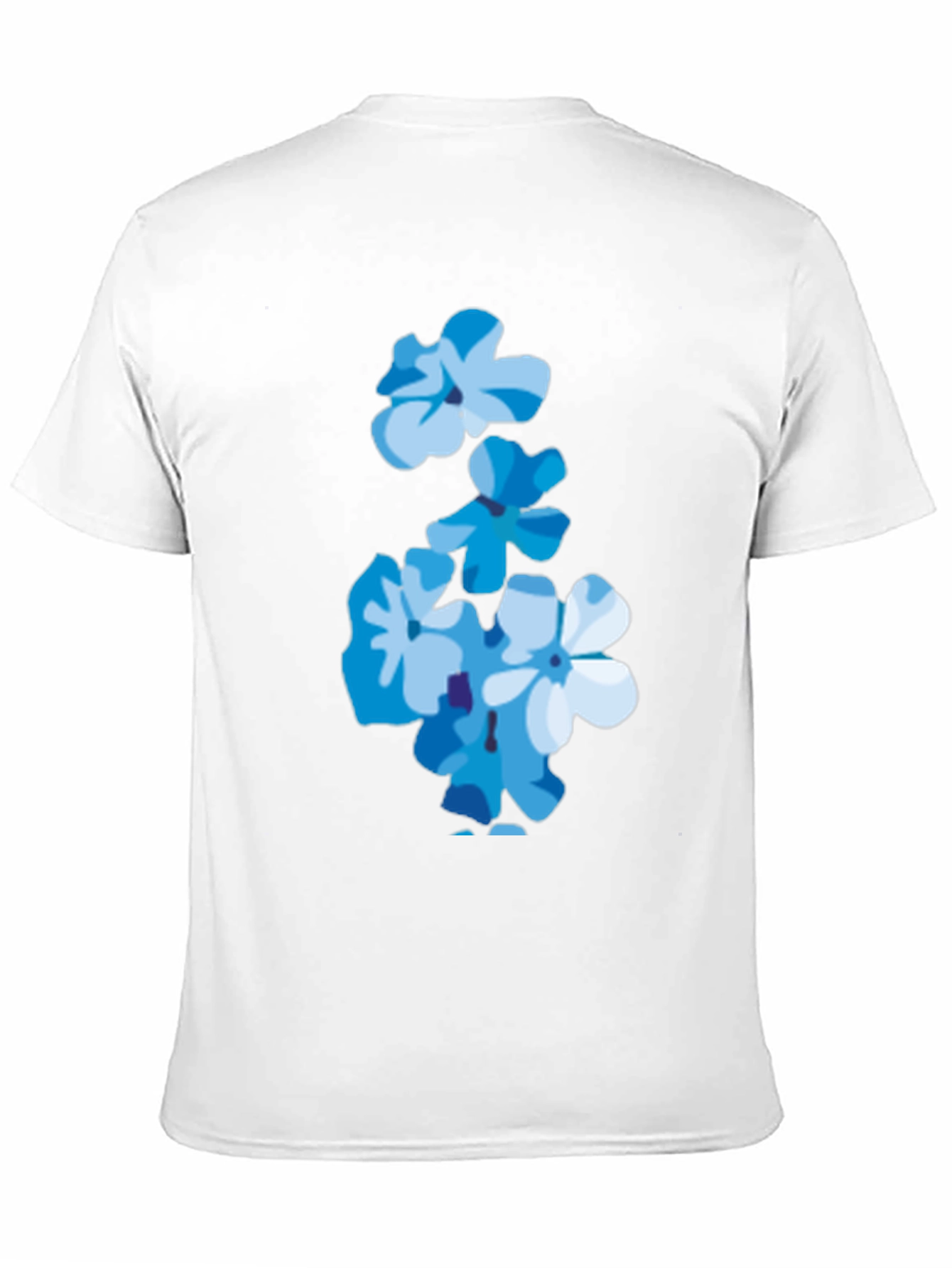 Black Floral Print Tee - Trendy Blue Flower T-Shirt view 11