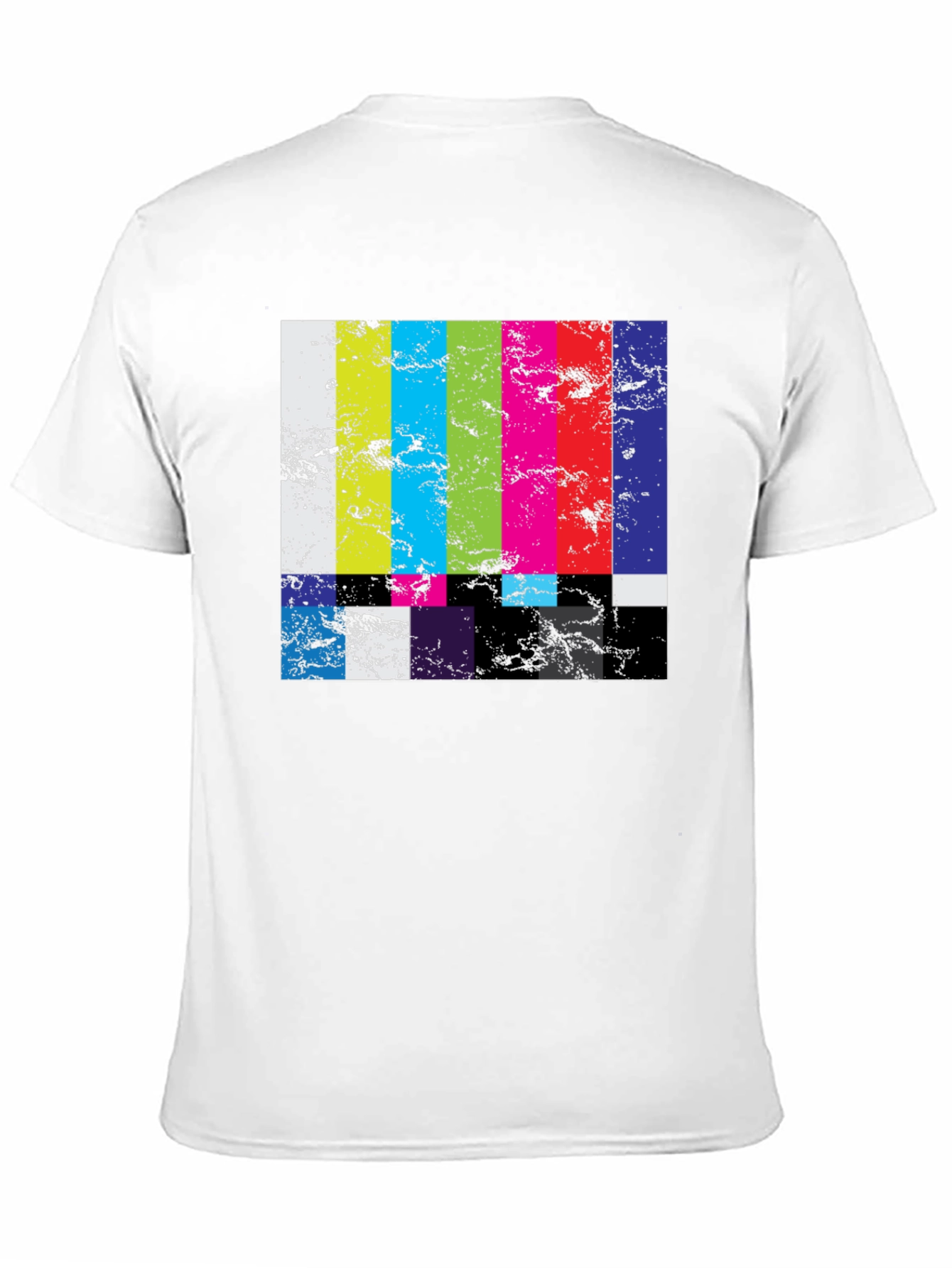 Black Retro TV Test Pattern Graphic Tee - Black view 11