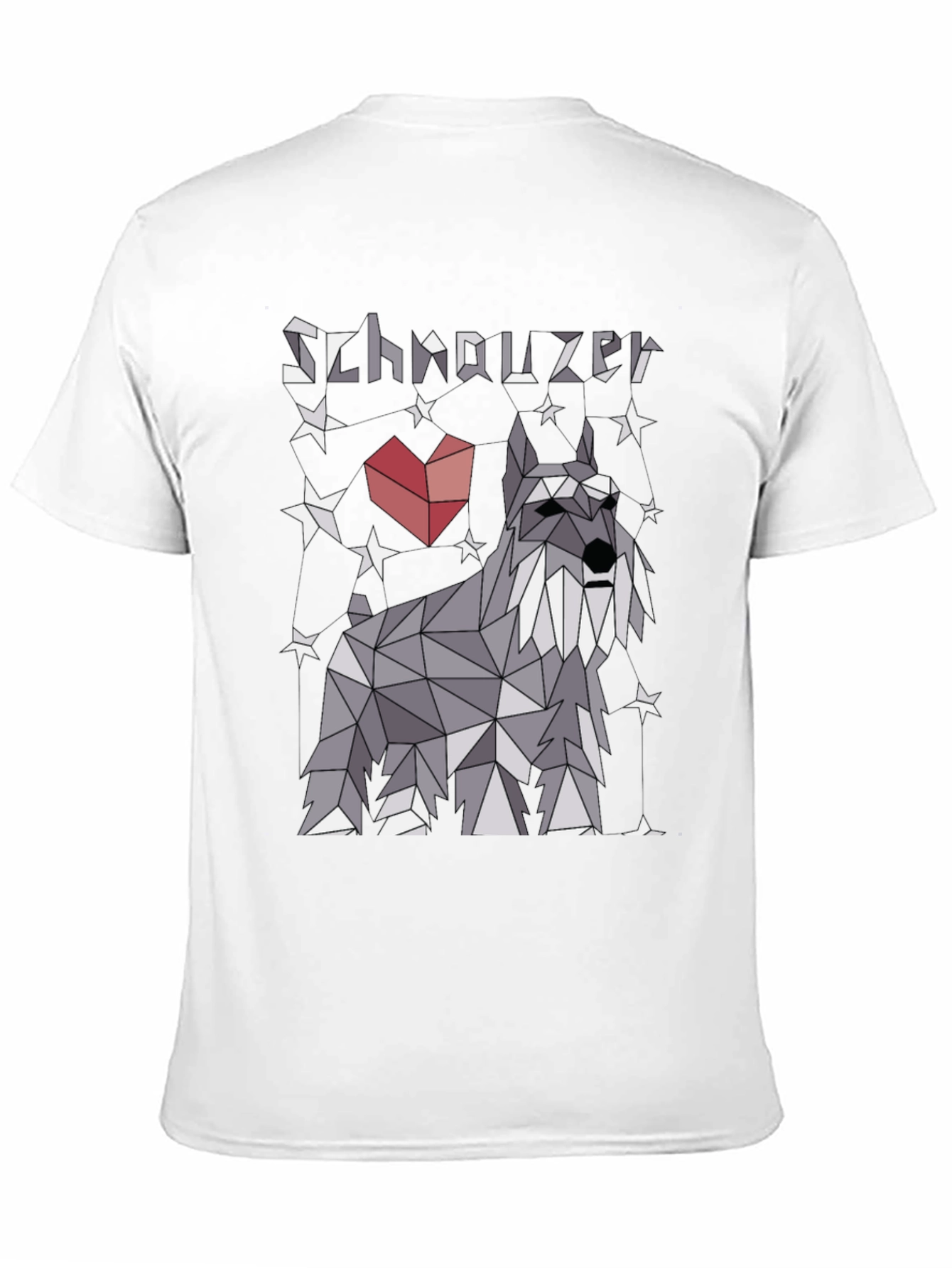 Black Geometric Schnauzer Graphic T-Shirt view 11
