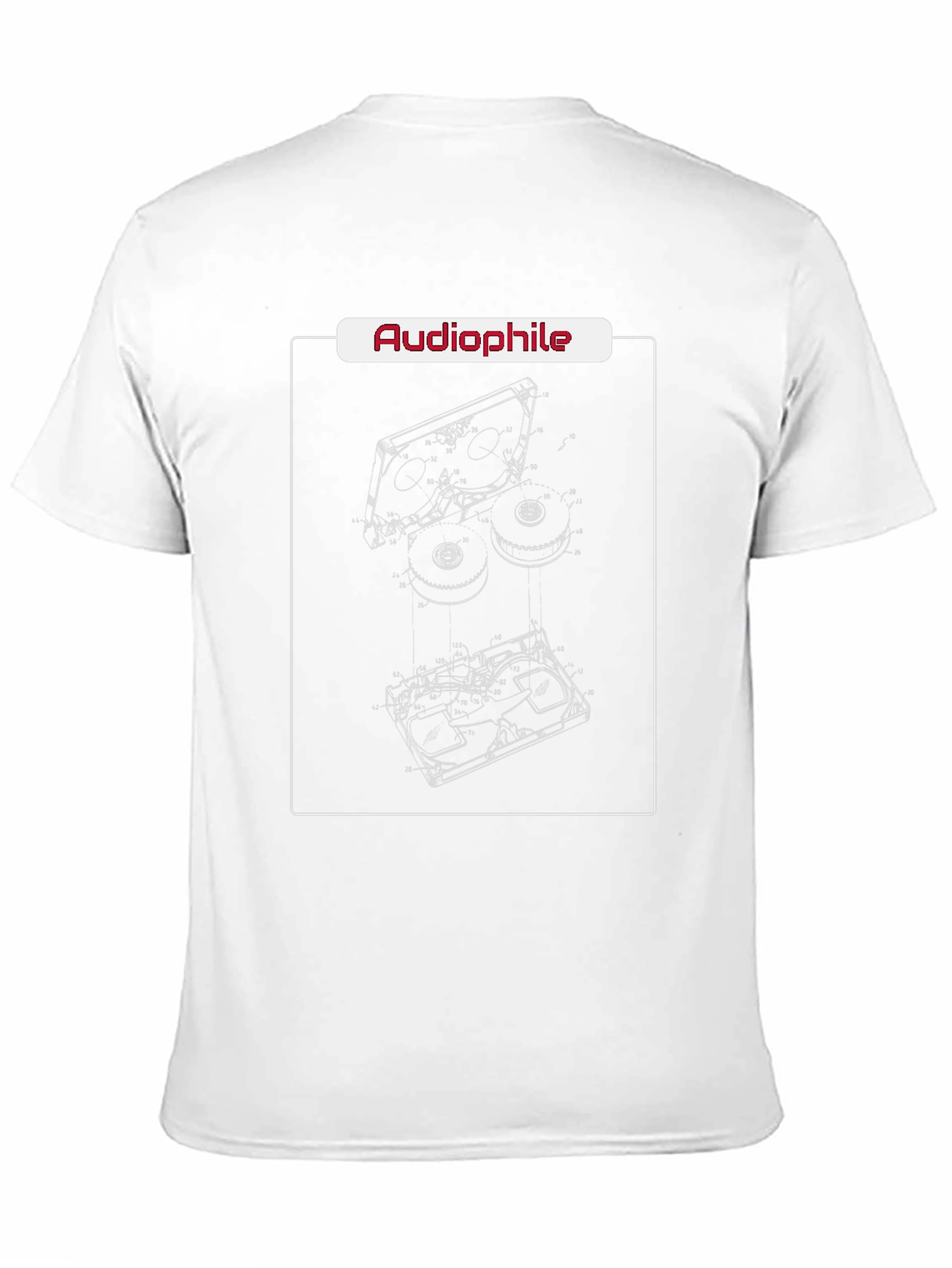 Black Audiophile Patent Blueprint T-Shirt view 11