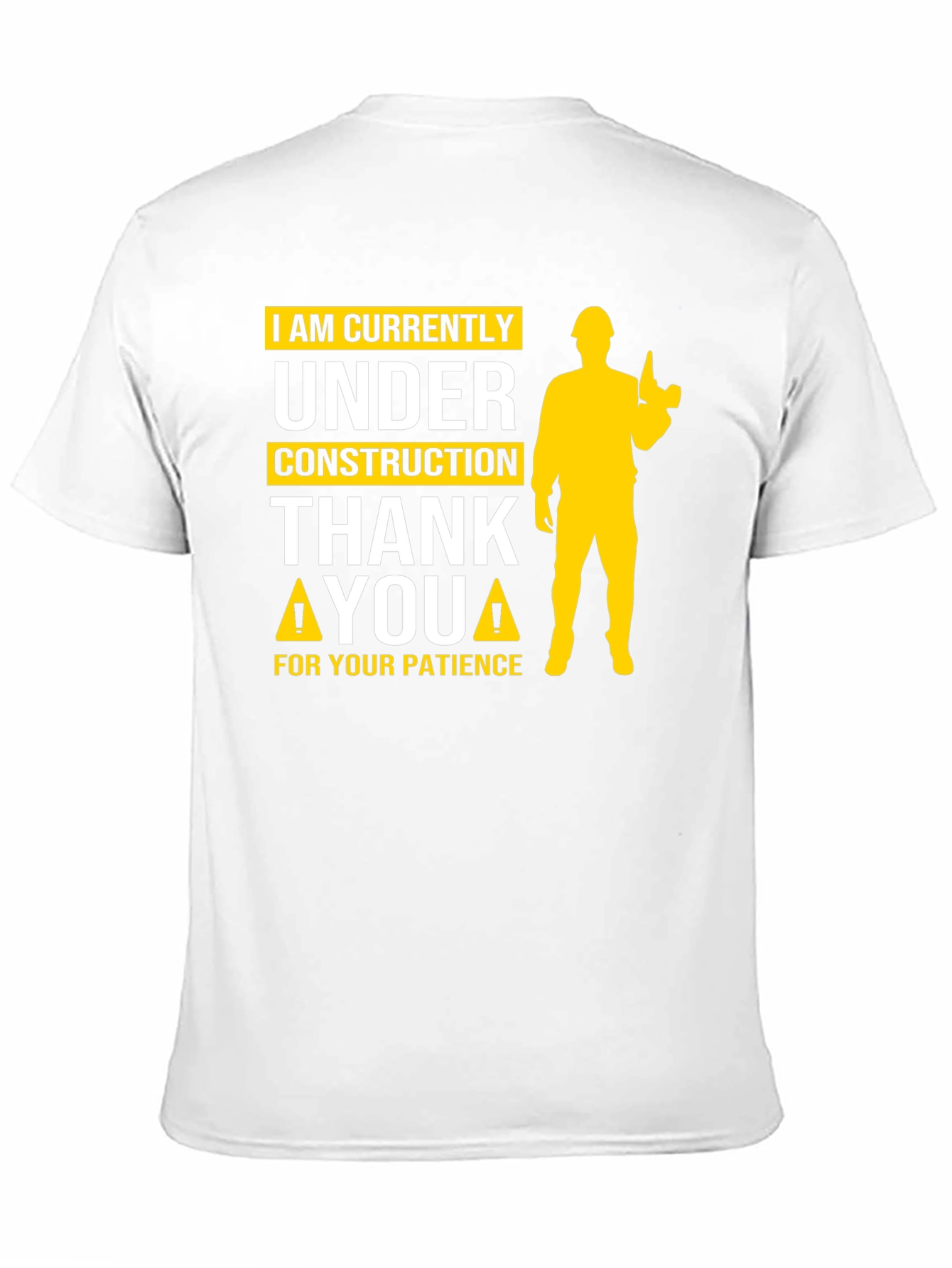 Black Under Construction Graphic Tee - Funny Novelty Shirt view 11