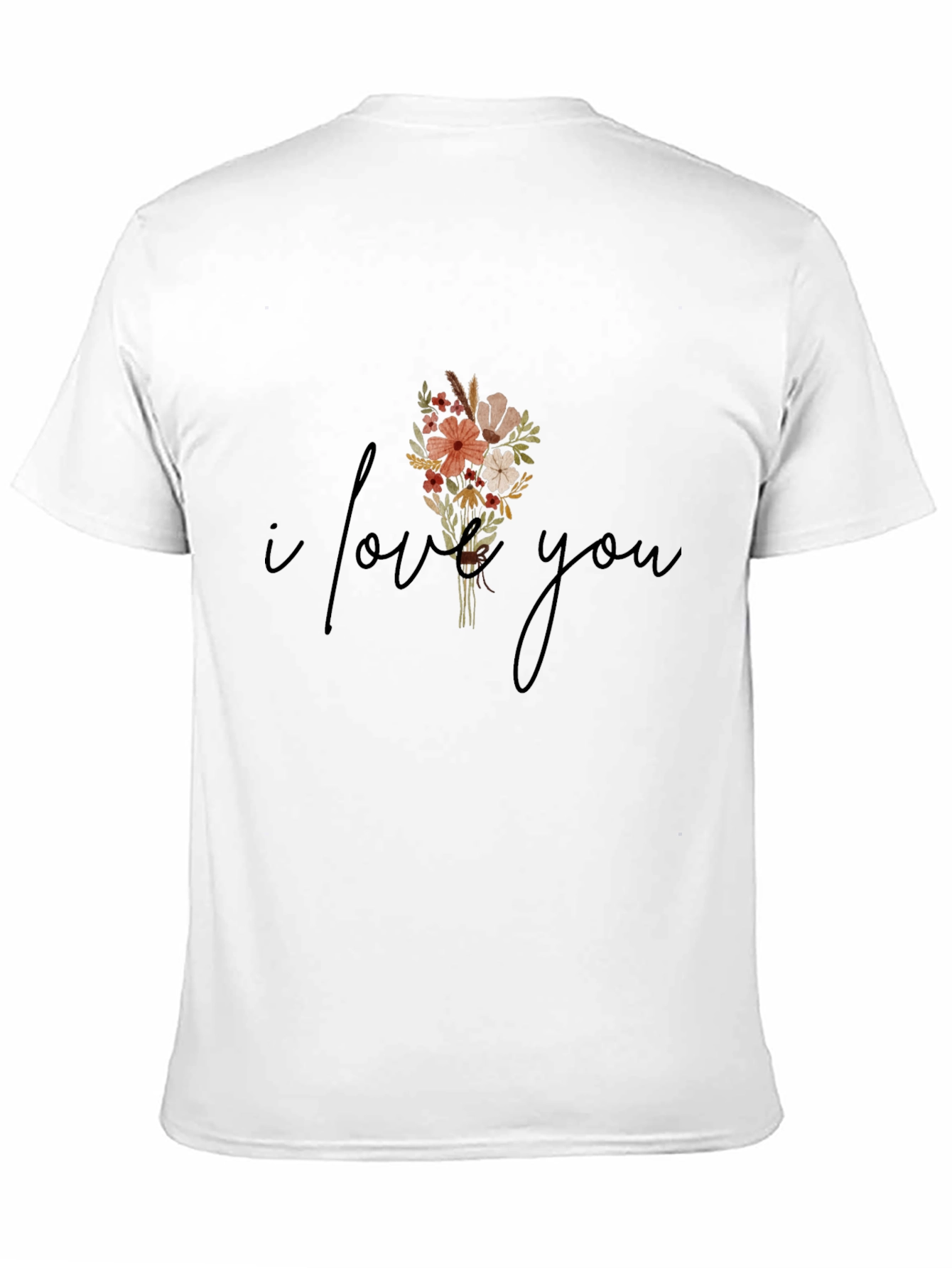 Black I Love You Floral Graphic Tee - Stylish Unisex T-Shirt view 11