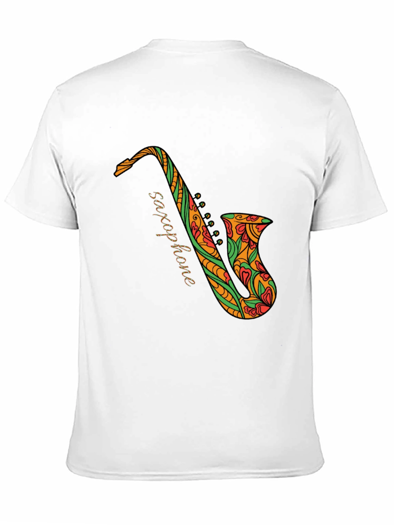 Black Black Saxophone Floral Graphic Tee view 11