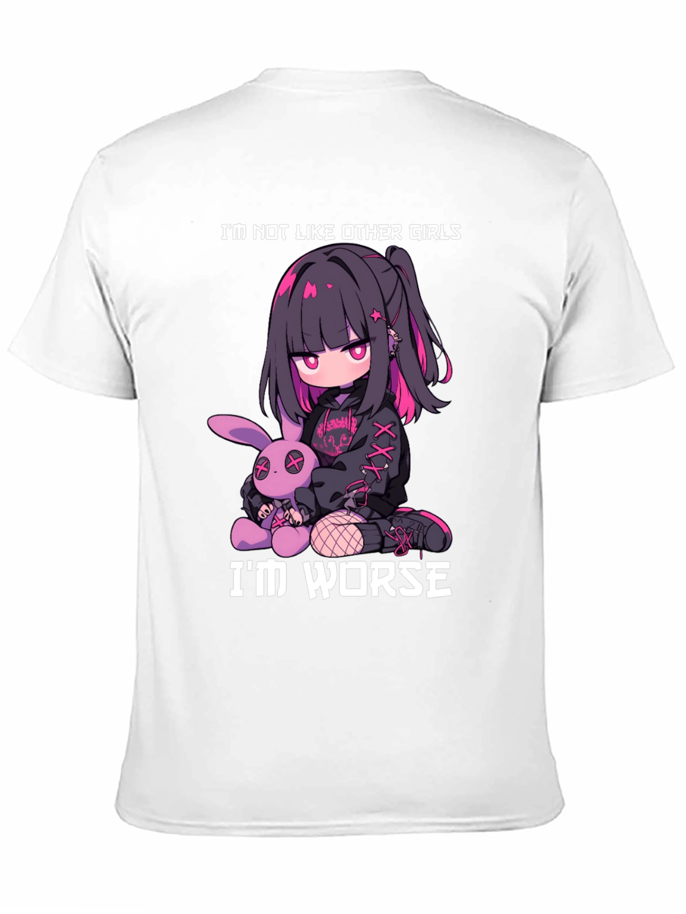 Black I'm Not Like Other Girls - Goth Anime T-Shirt view 11