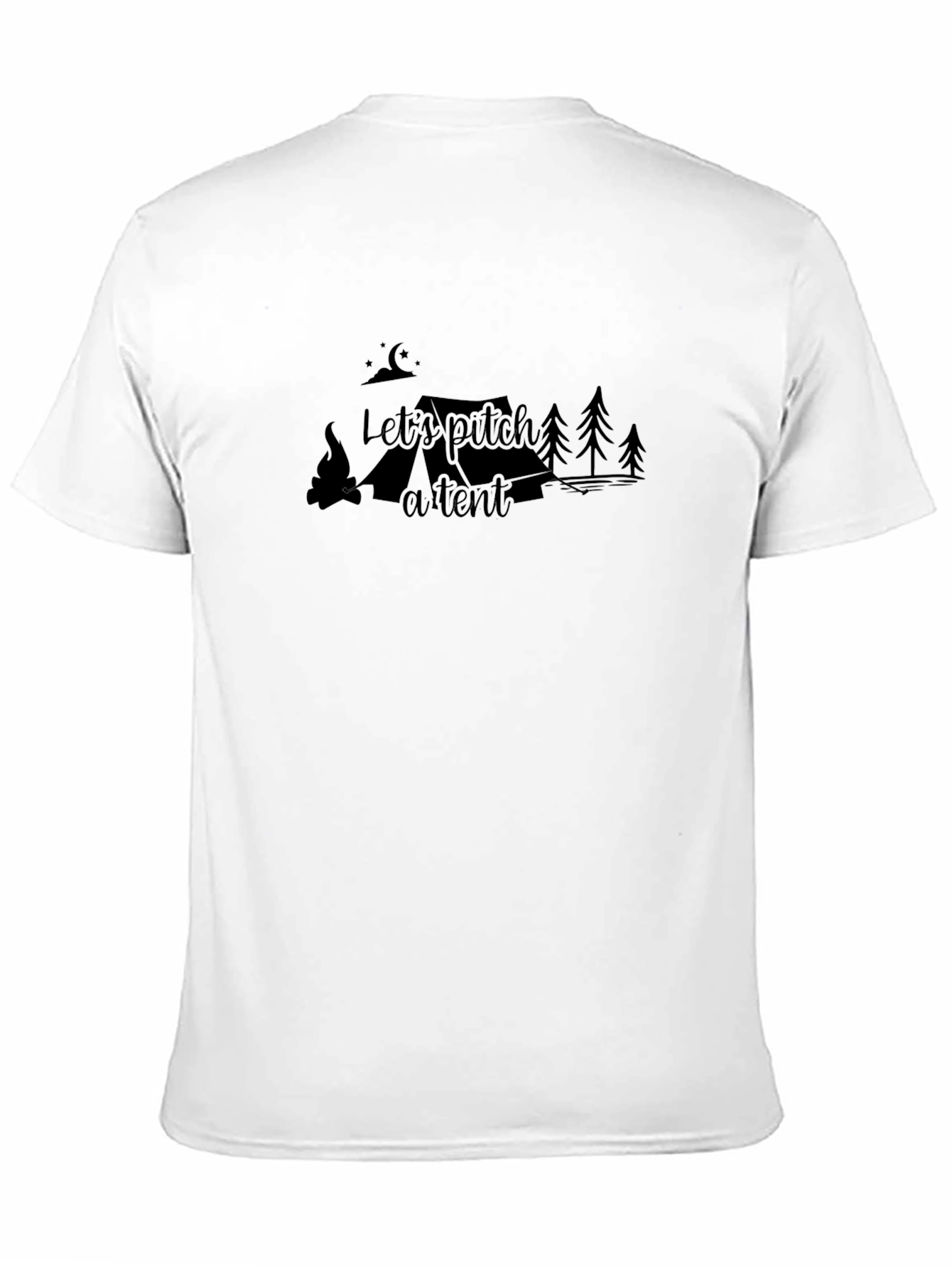 Black Let's Pitch a Tent Camping Graphic Tee view 11