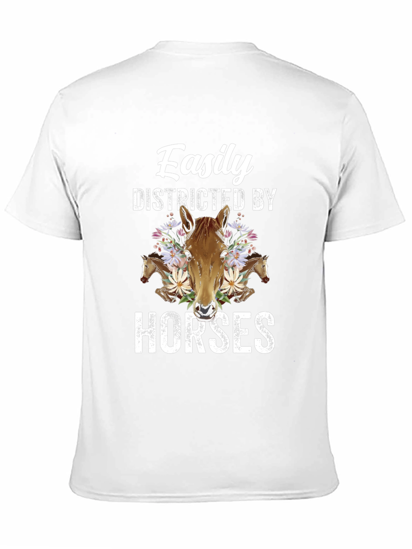 Black Easily Distracted By Horses Graphic Tee view 11
