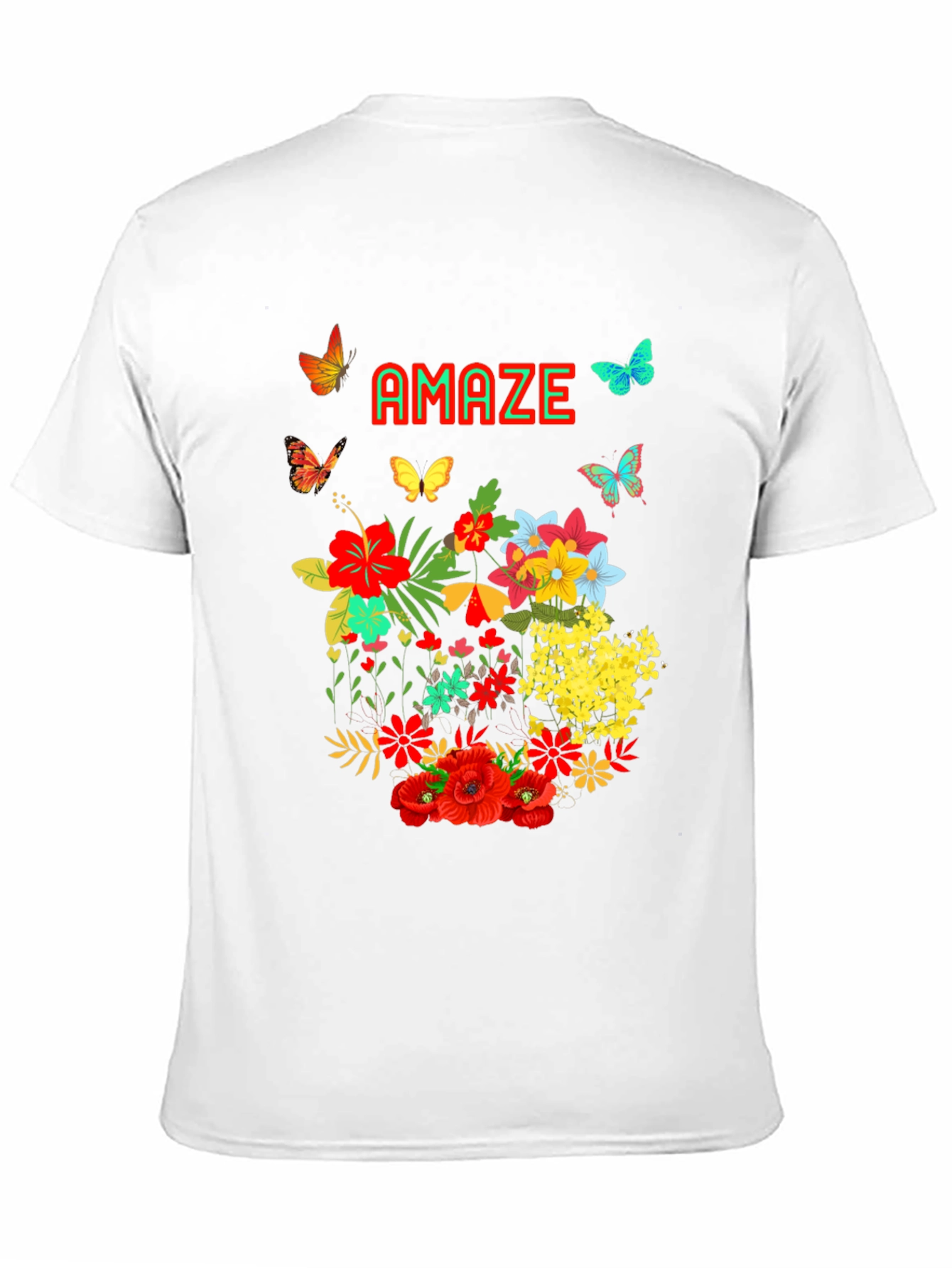 Black Amaze Floral Butterfly Graphic Tee - Men's Black T-Shirt view 11