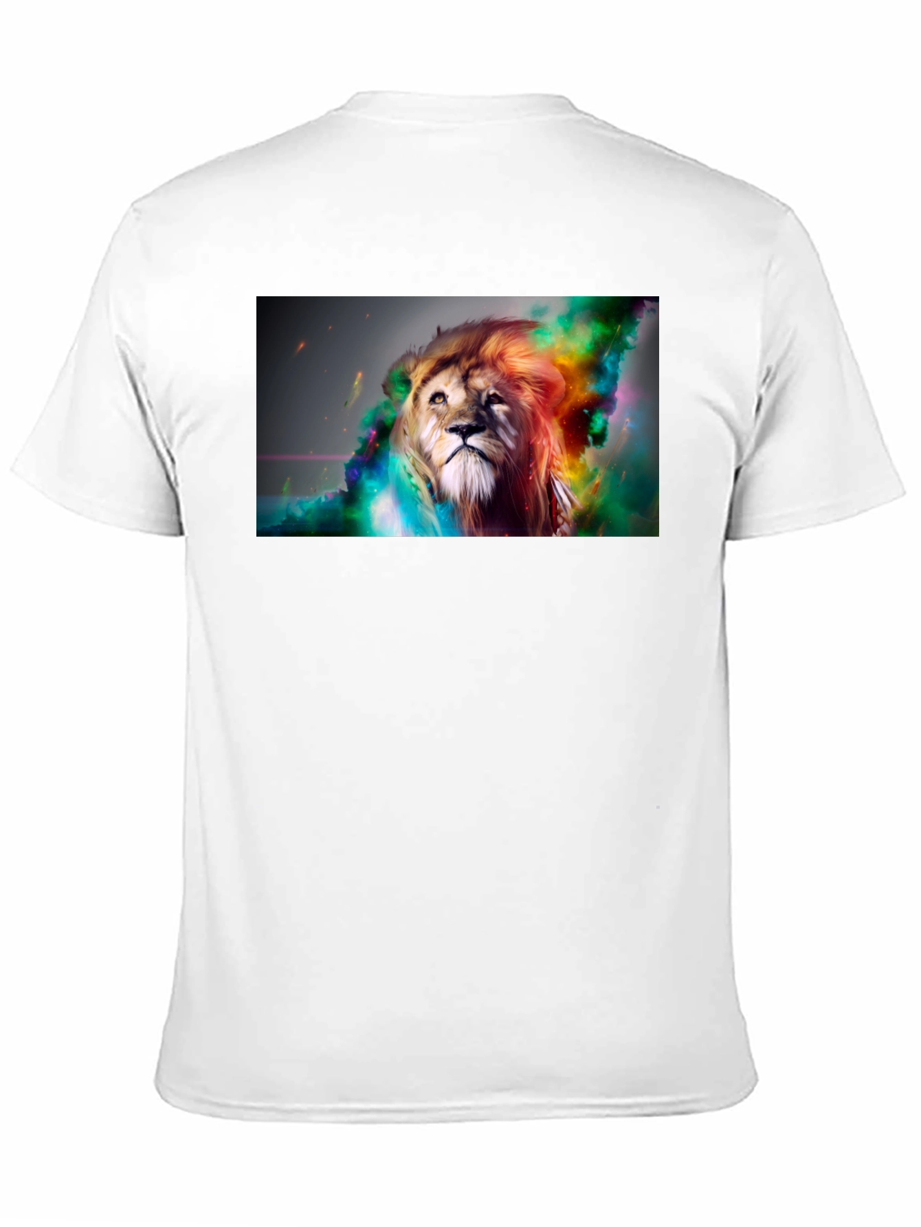 Black Lion Art Graphic Print Black T-Shirt view 11