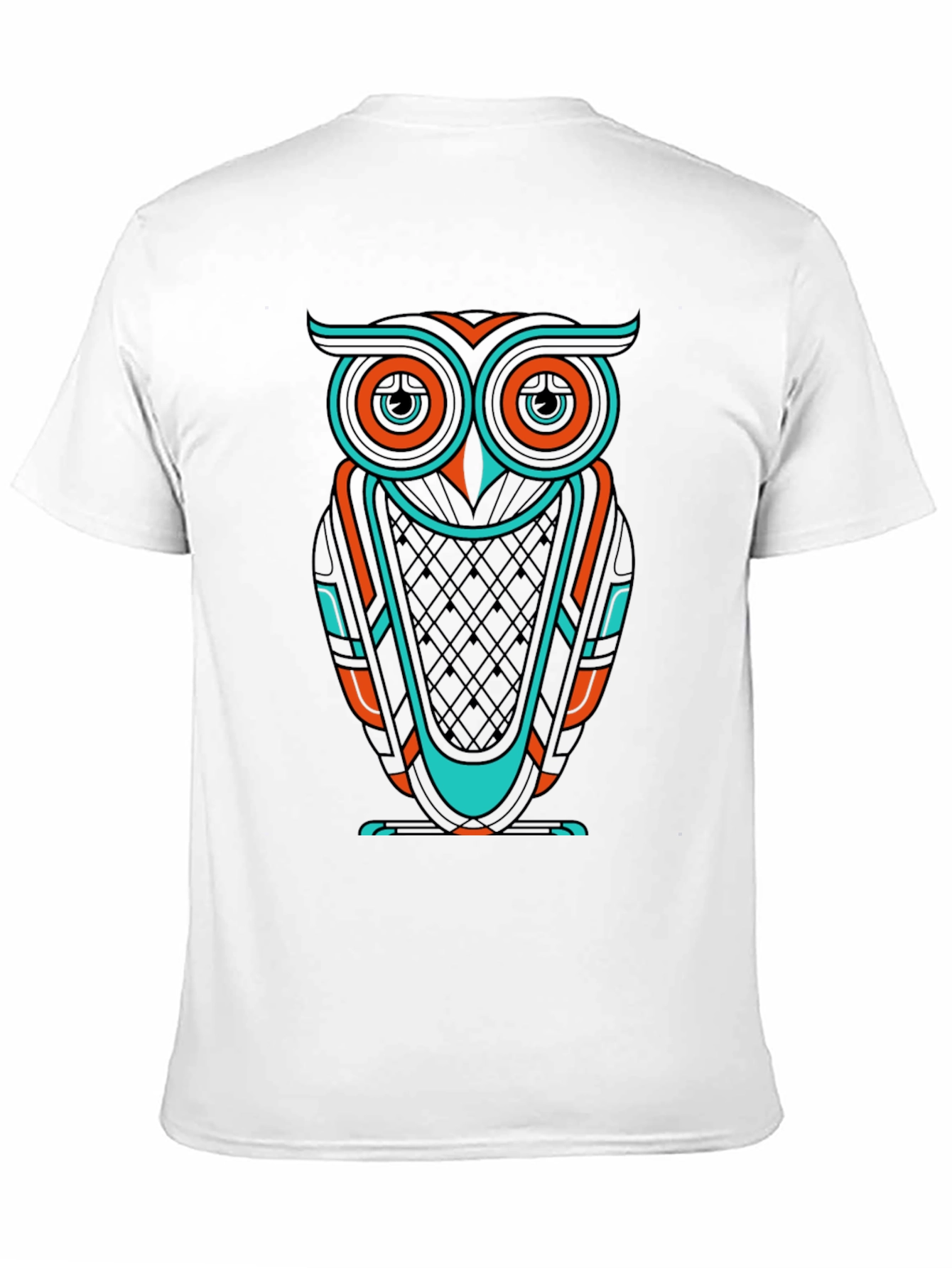 Black Cool Owl Graphic Print Men's Black T-Shirt view 11