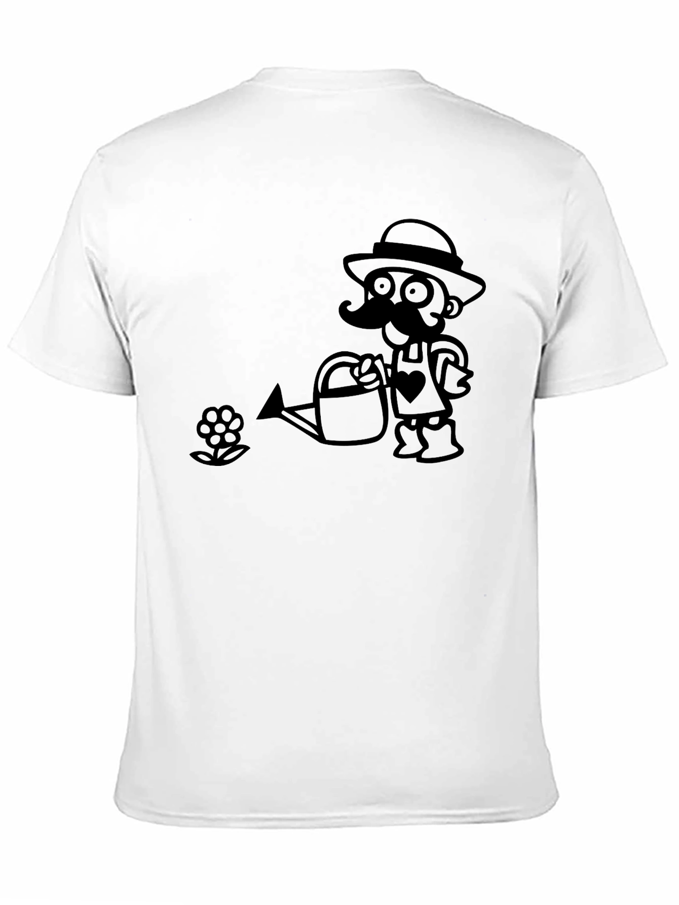 Black Gardener Cartoon Black T-Shirt view 11