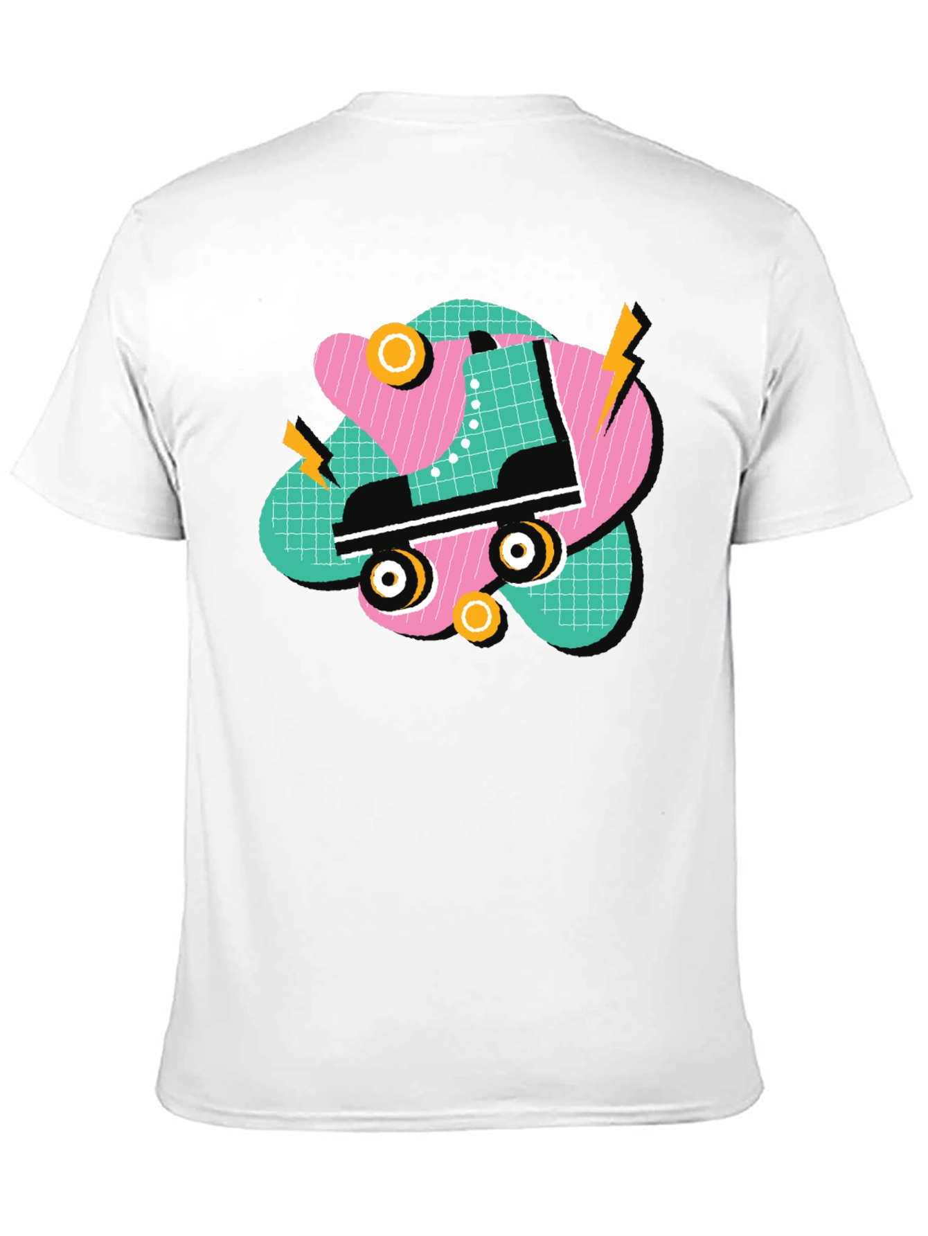 Black Retro Roller Skate Graphic Tee - 80s Style T-Shirt view 11