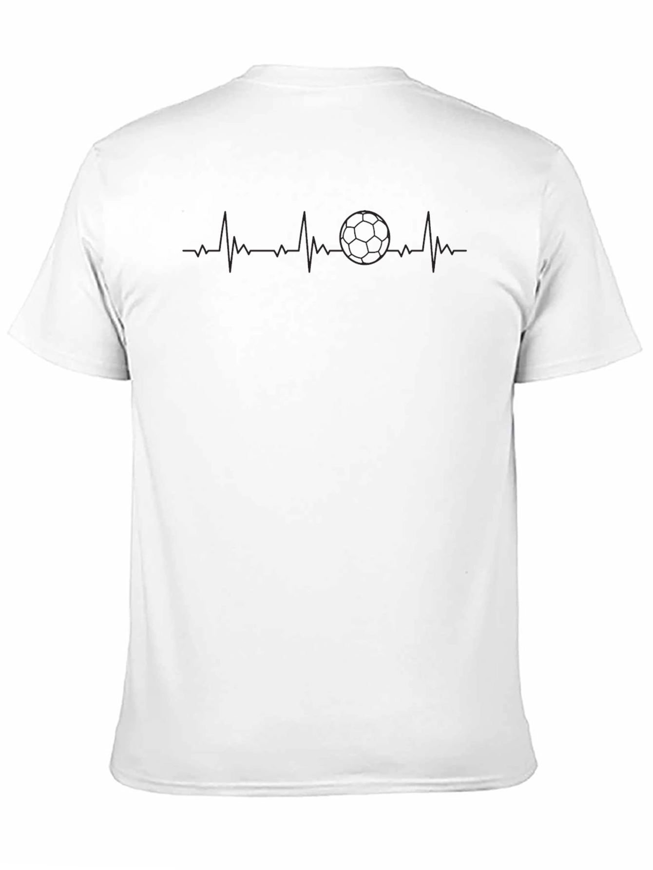 Black Soccer Heartbeat T-Shirt - Black Graphic Tee view 11