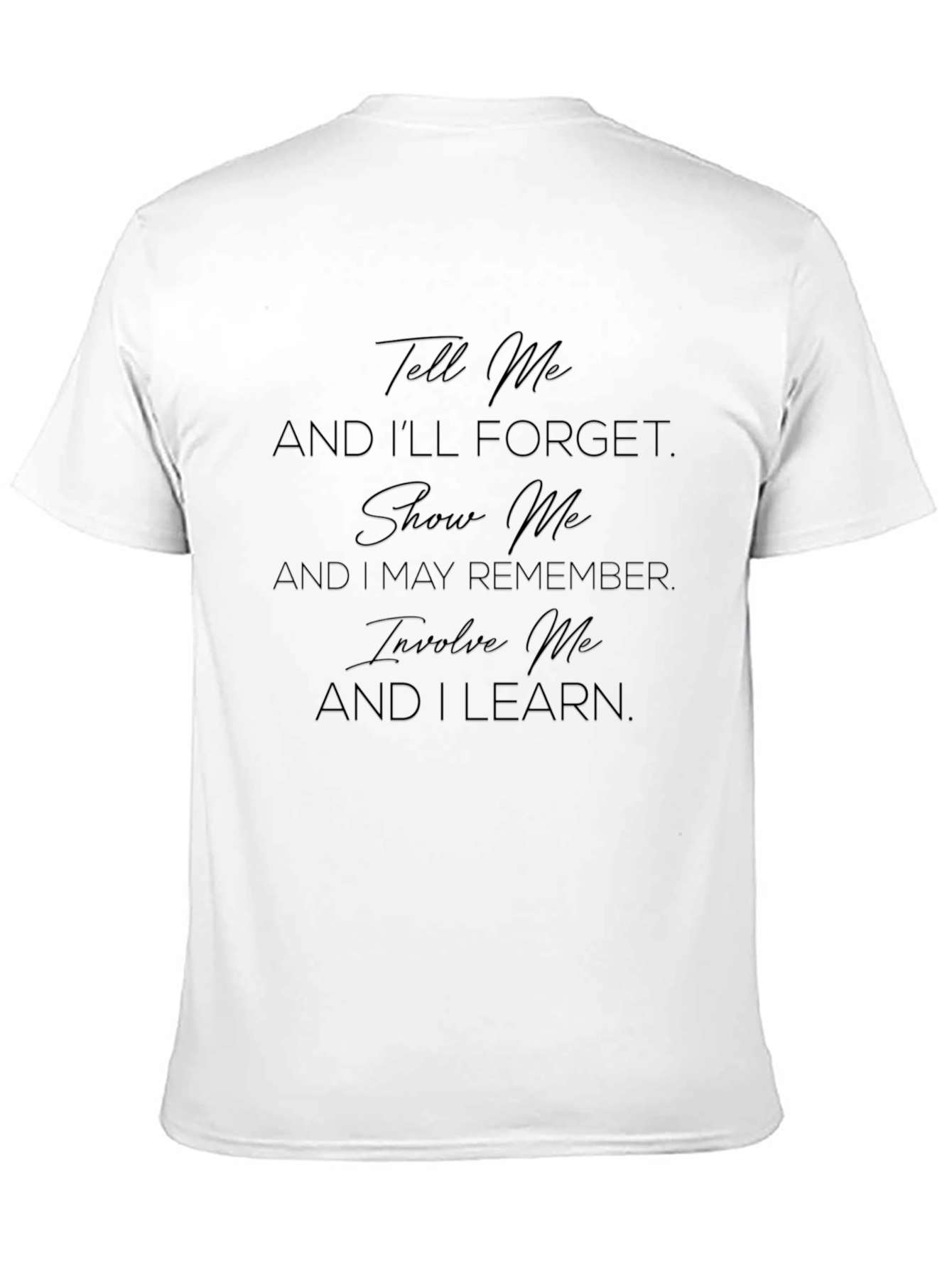Black Inspirational Learning Quote T-Shirt - Black view 11