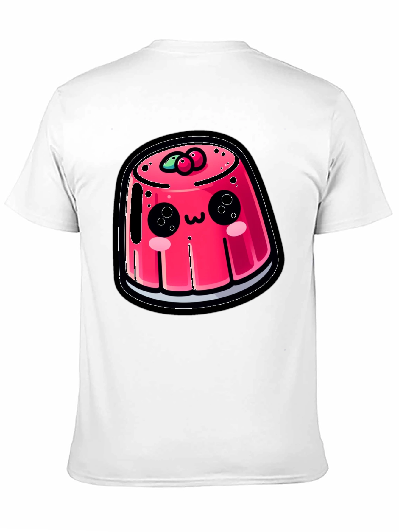 Black Cute Cartoon Pudding Black T-Shirt view 11