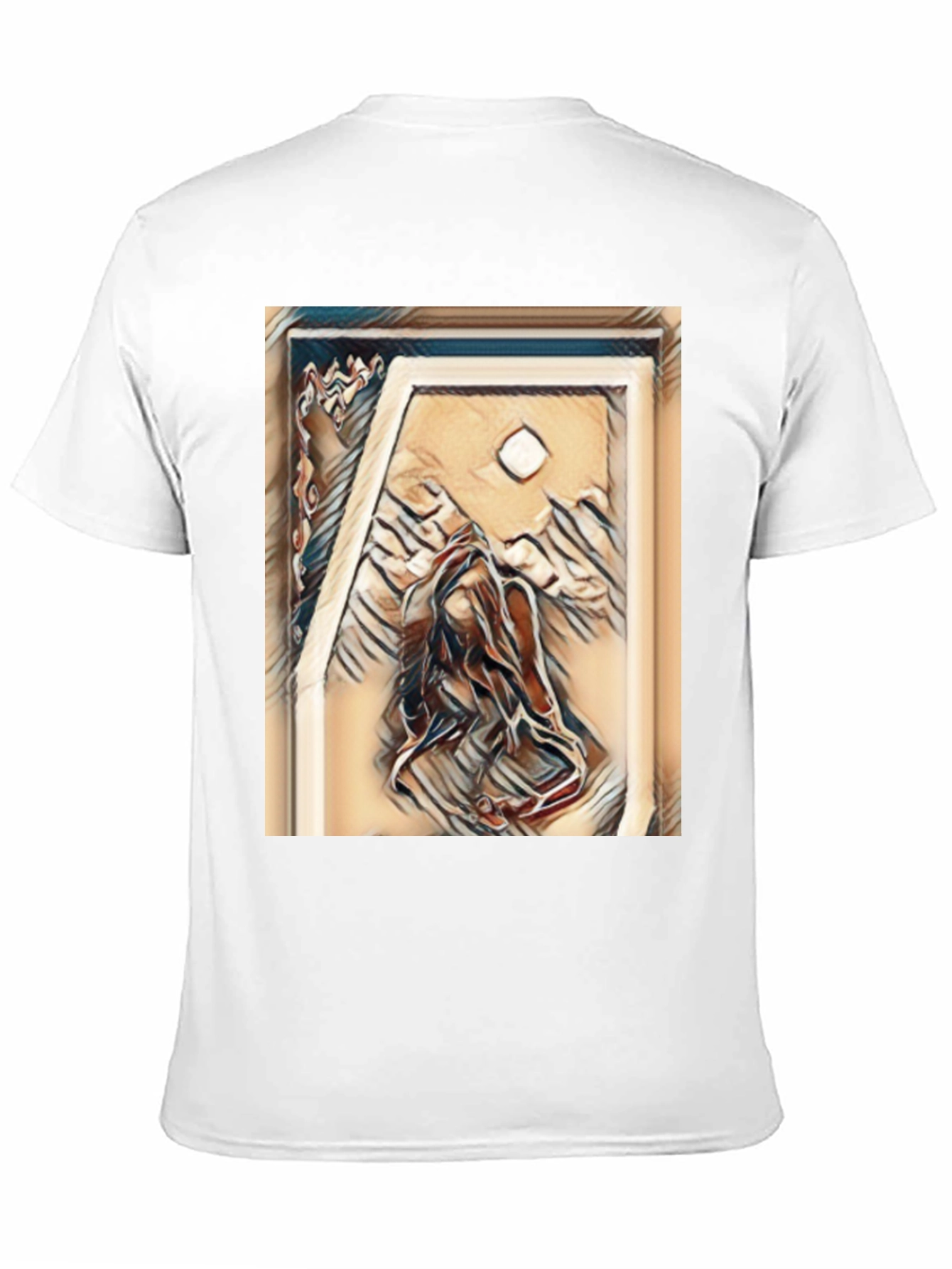 Black Abstract Art Tee - Black Cotton Blend view 11